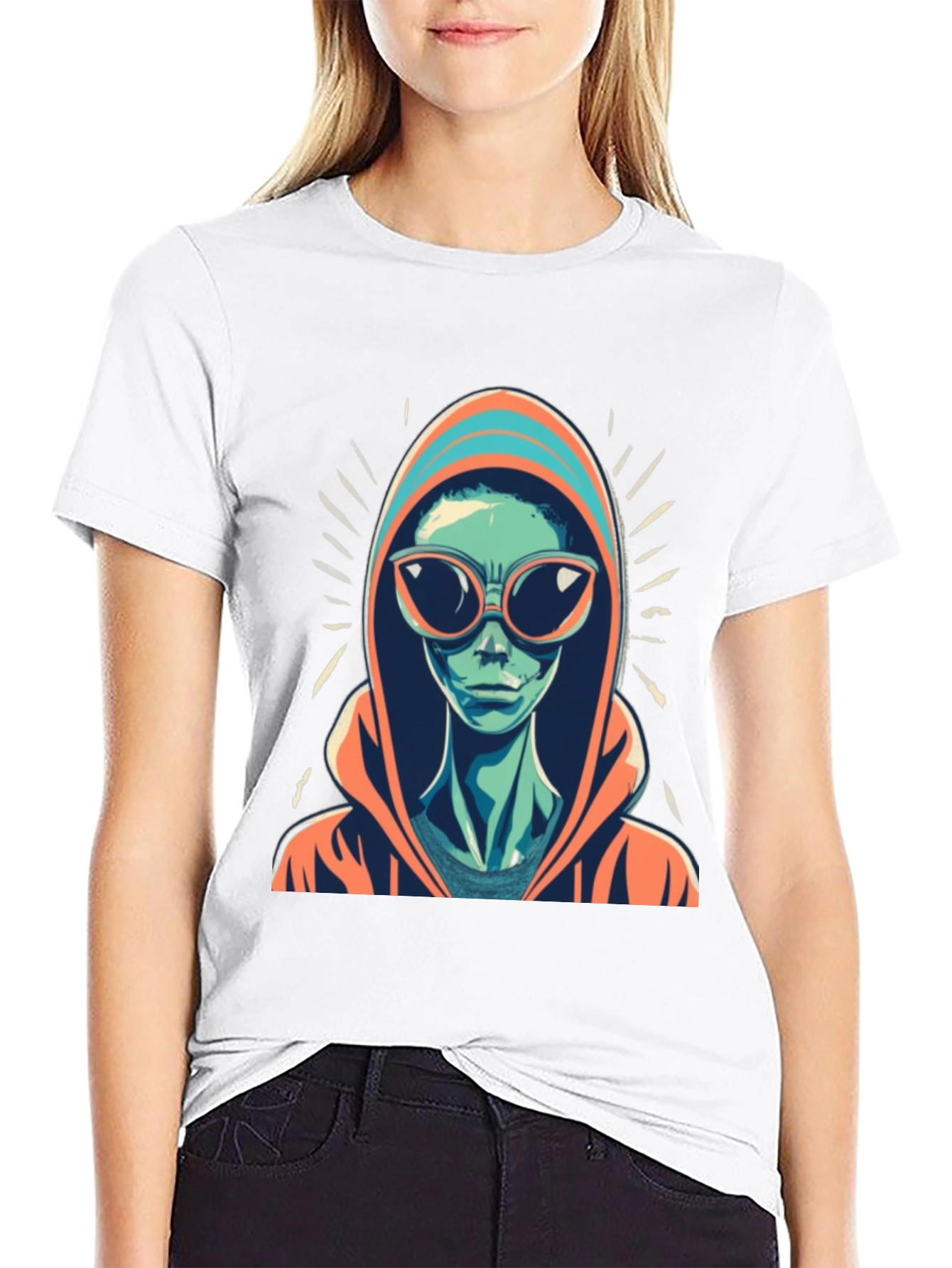 Alien Hoodie T-Shirt - Cool Graphic Tee