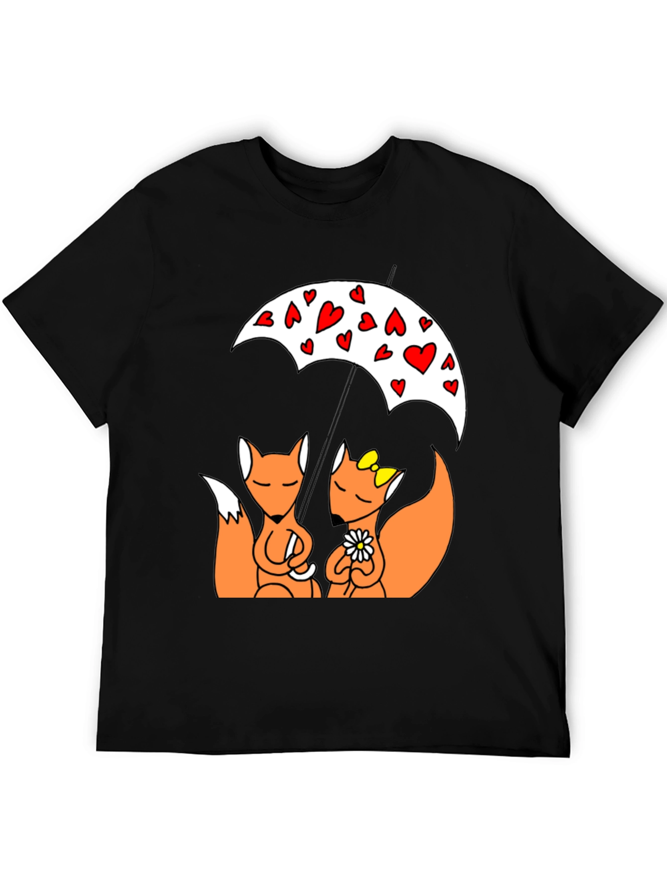 Foxes in Love T-Shirt - Cute Cartoon Design