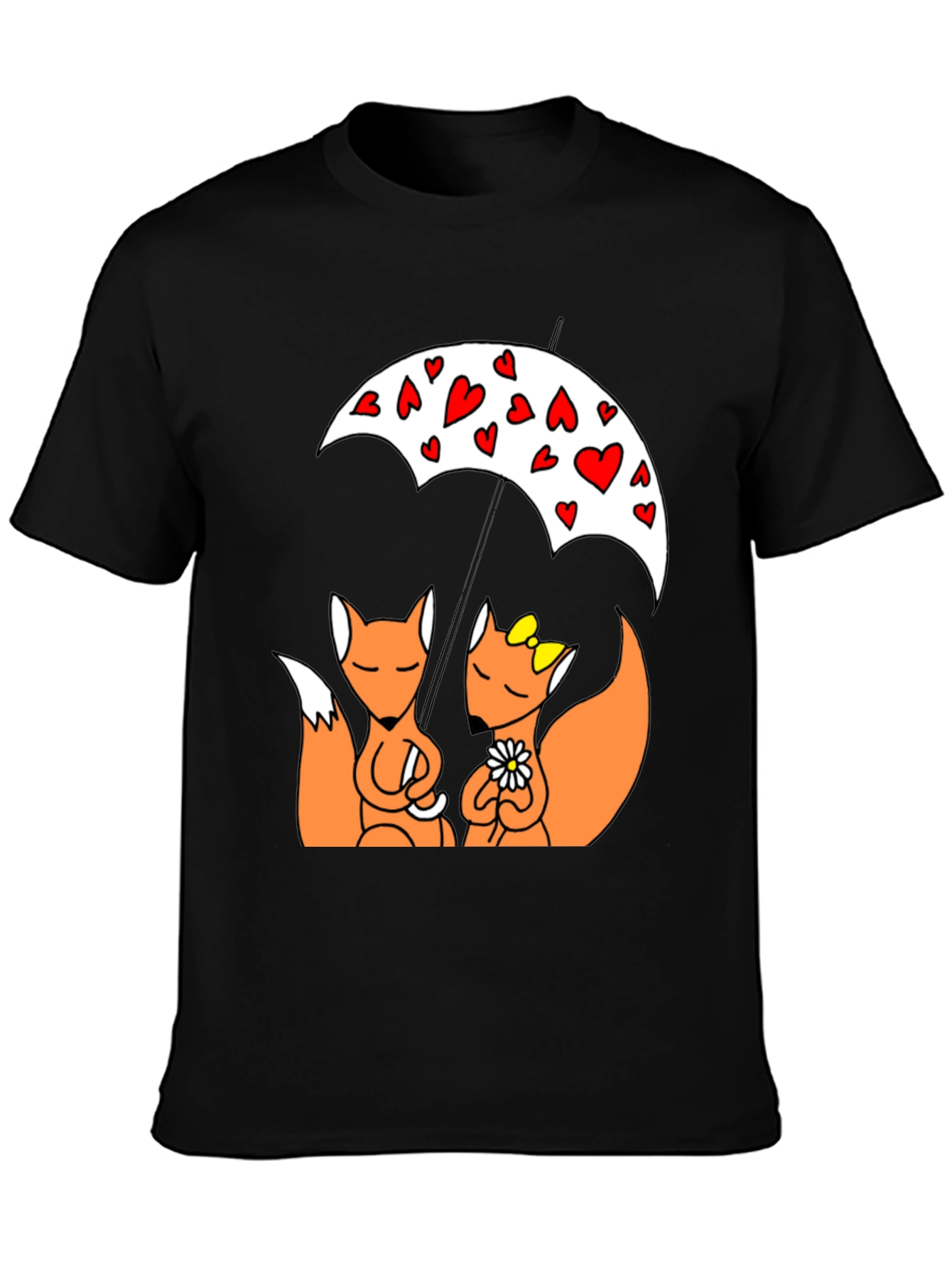 Foxes in Love T-Shirt - Cute Cartoon Design