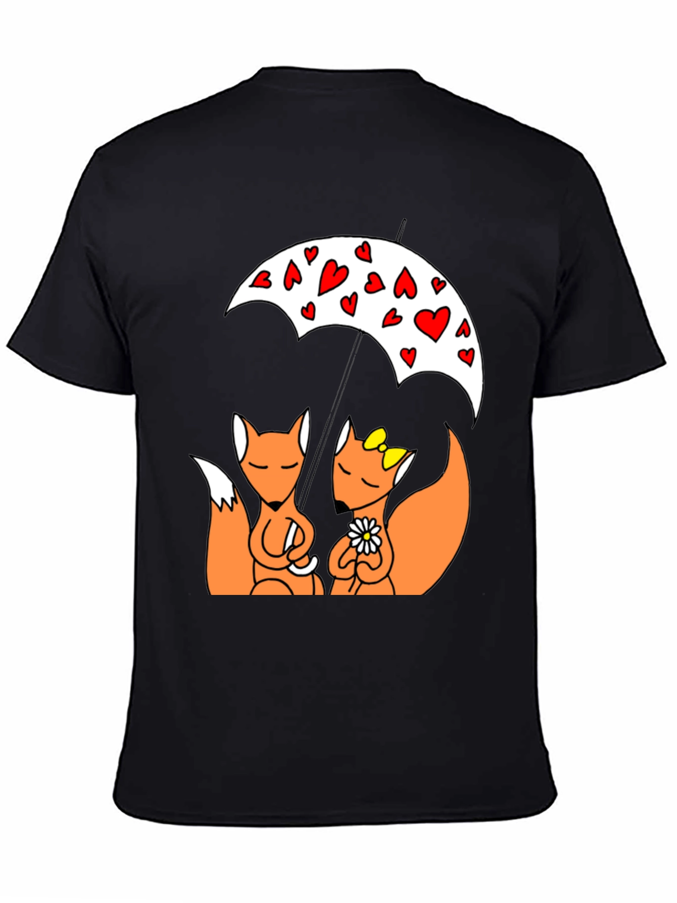 Foxes in Love T-Shirt - Cute Cartoon Design