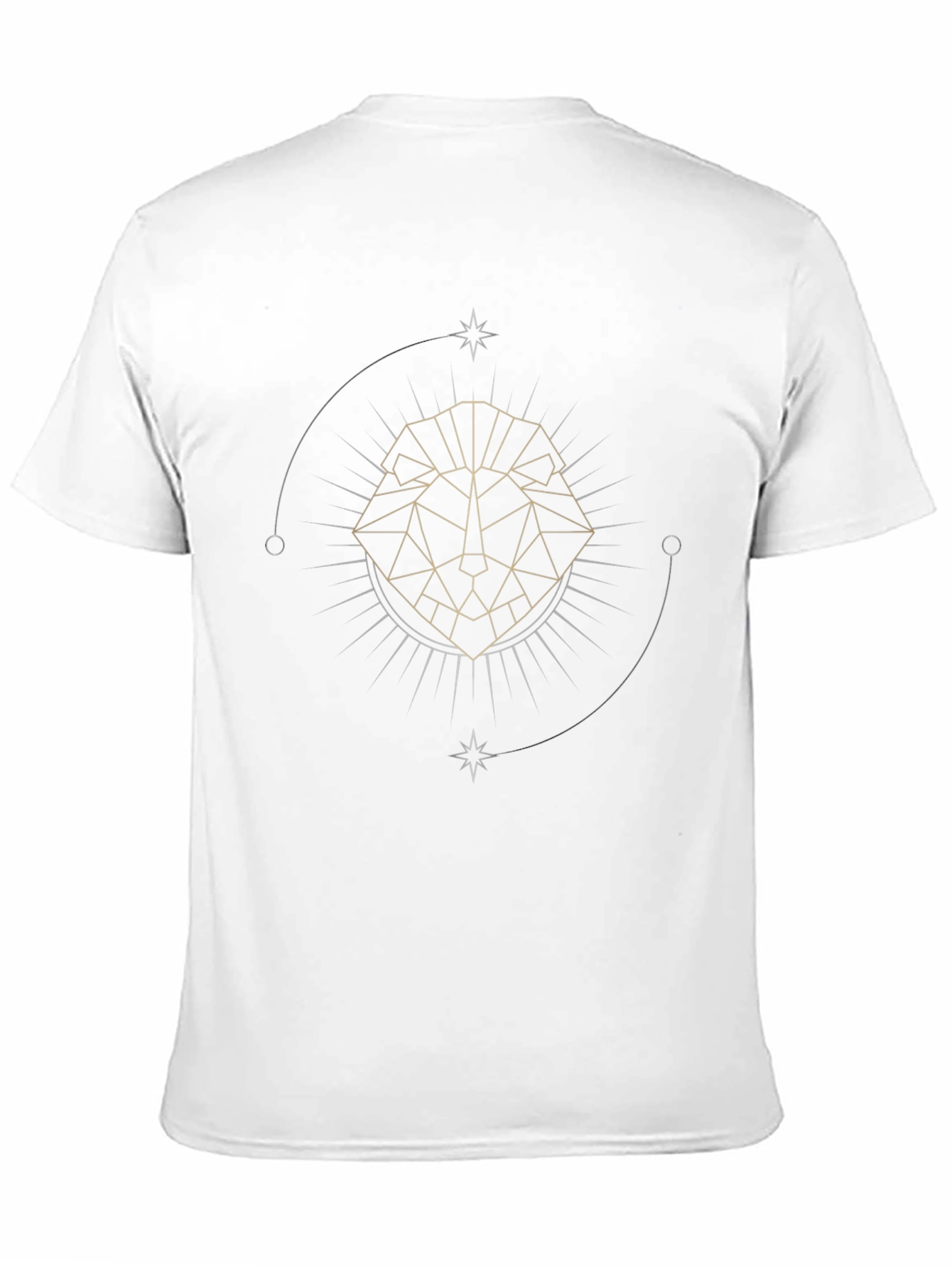 Geometric Lion Graphic Tee - Black
