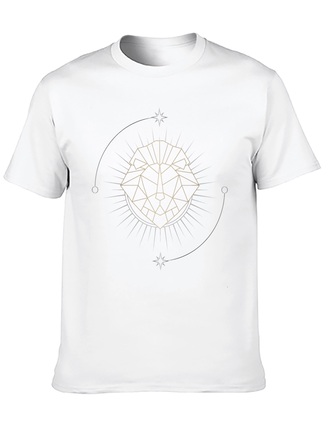 Geometric Lion Graphic Tee - Black