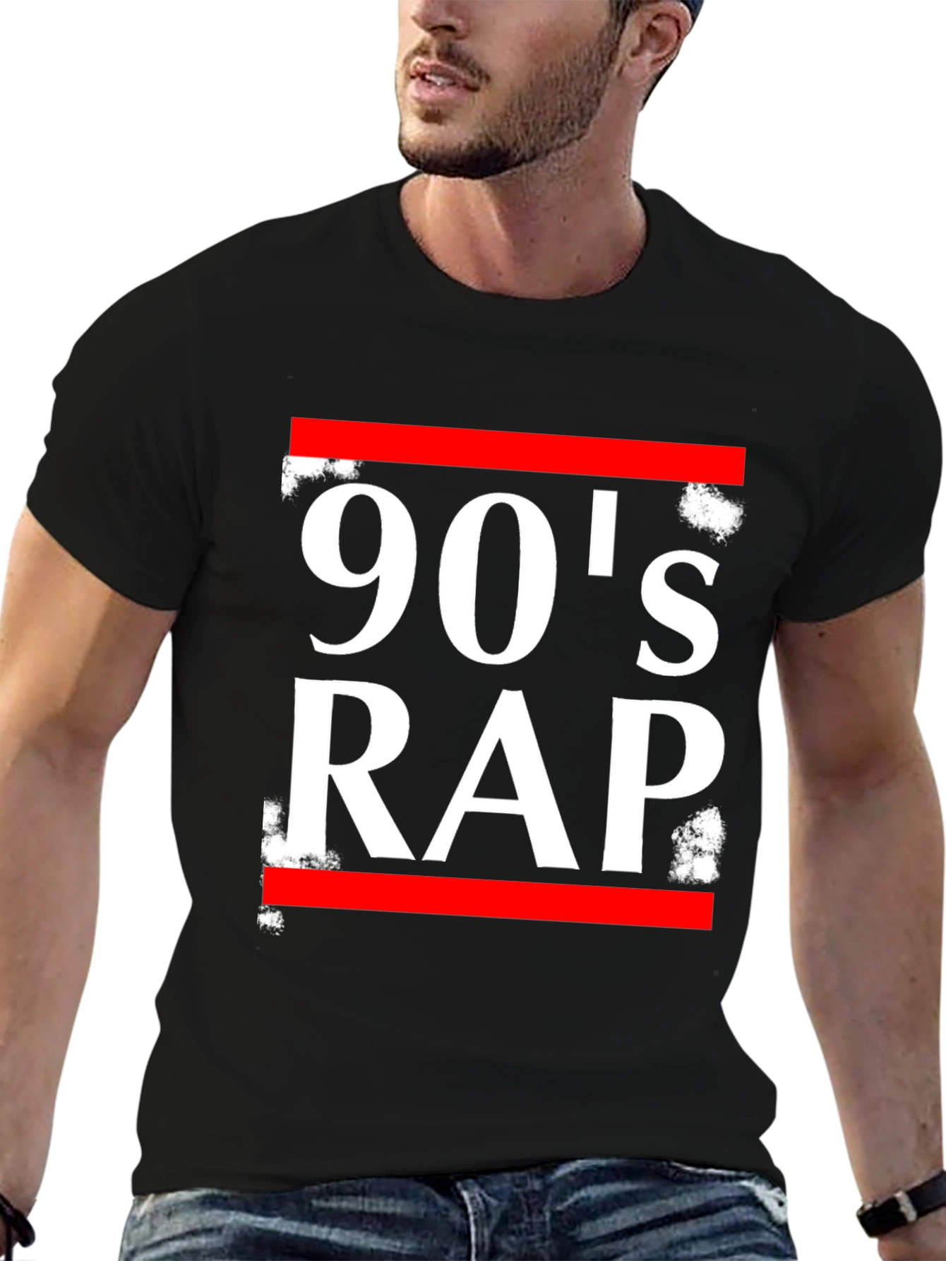 90s Rap Graphic T-Shirt - Black