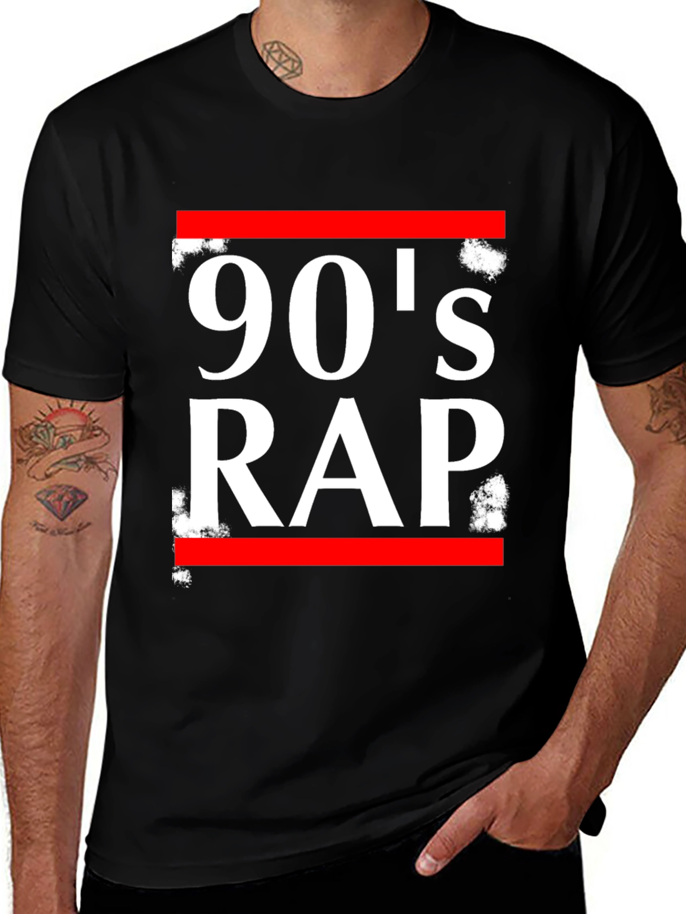 90s Rap Graphic T-Shirt - Black