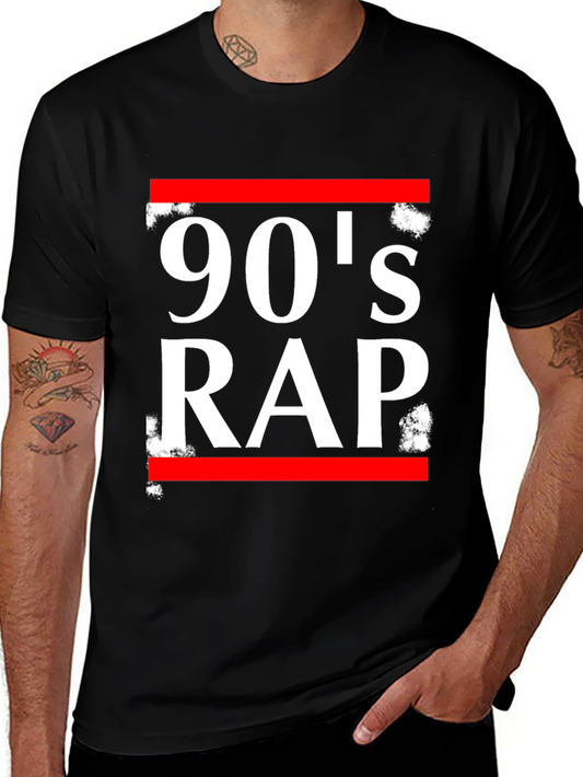 90s Rap Graphic T-Shirt - Black