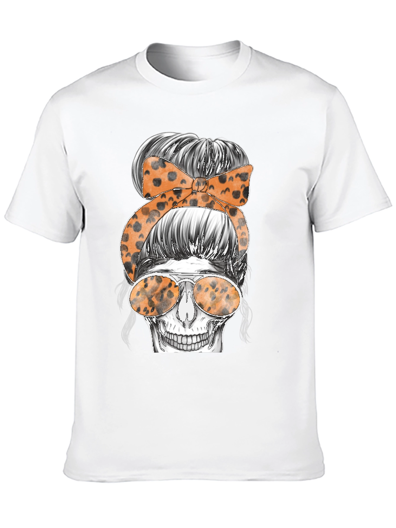 Messy Bun Skull Graphic Tee