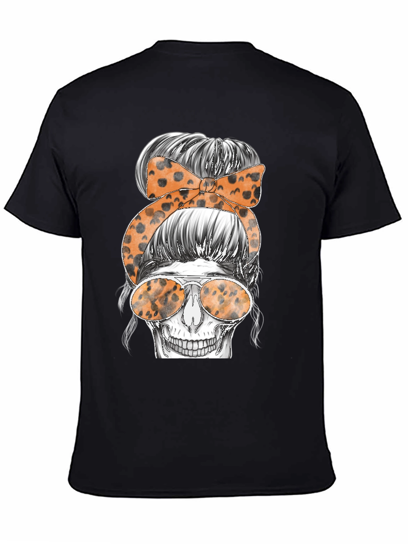 Messy Bun Skull Graphic Tee