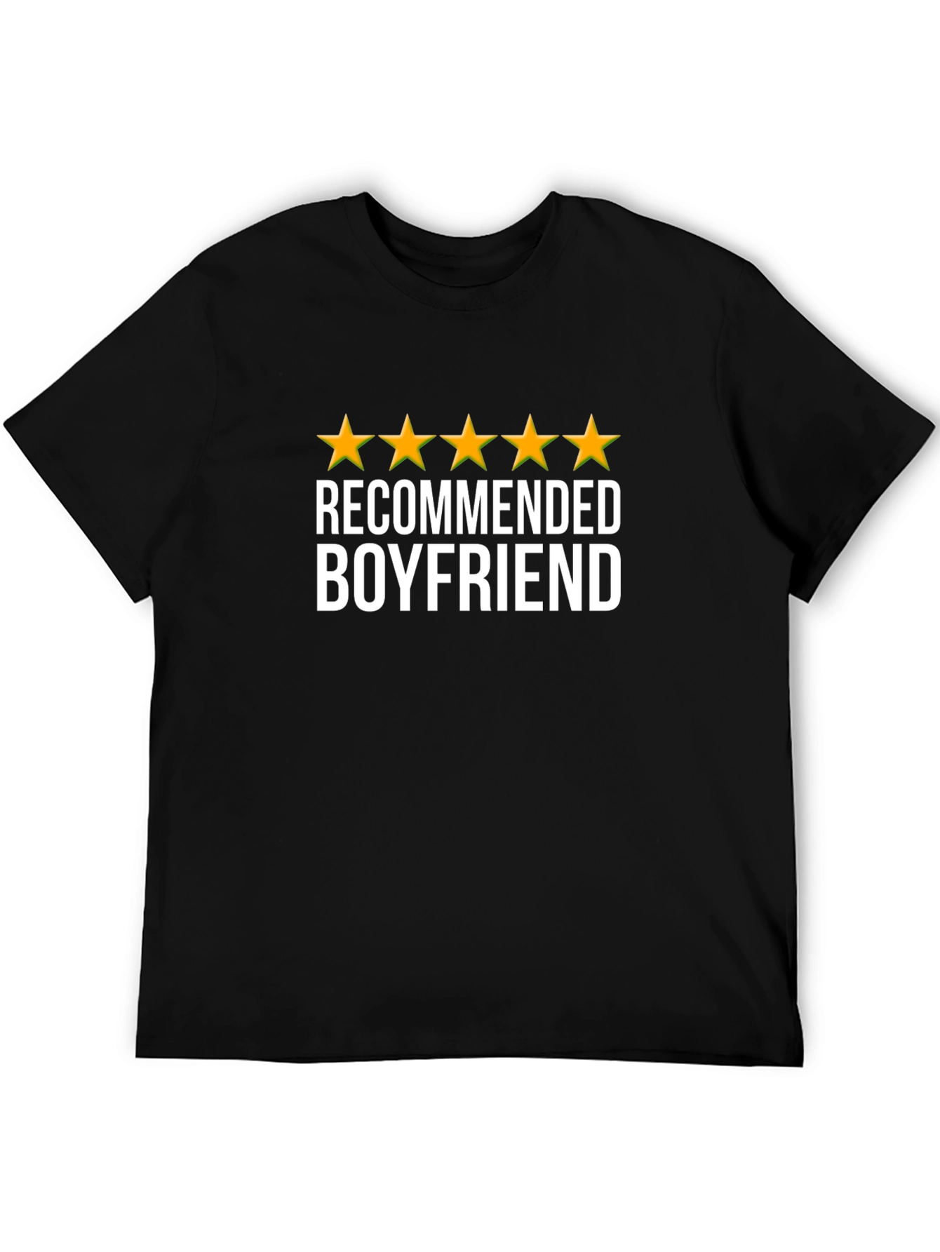 5-Star Recommended Boyfriend Graphic Tee - Black