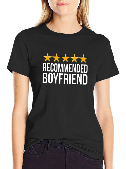 5-Star Recommended Boyfriend Graphic Tee - Black