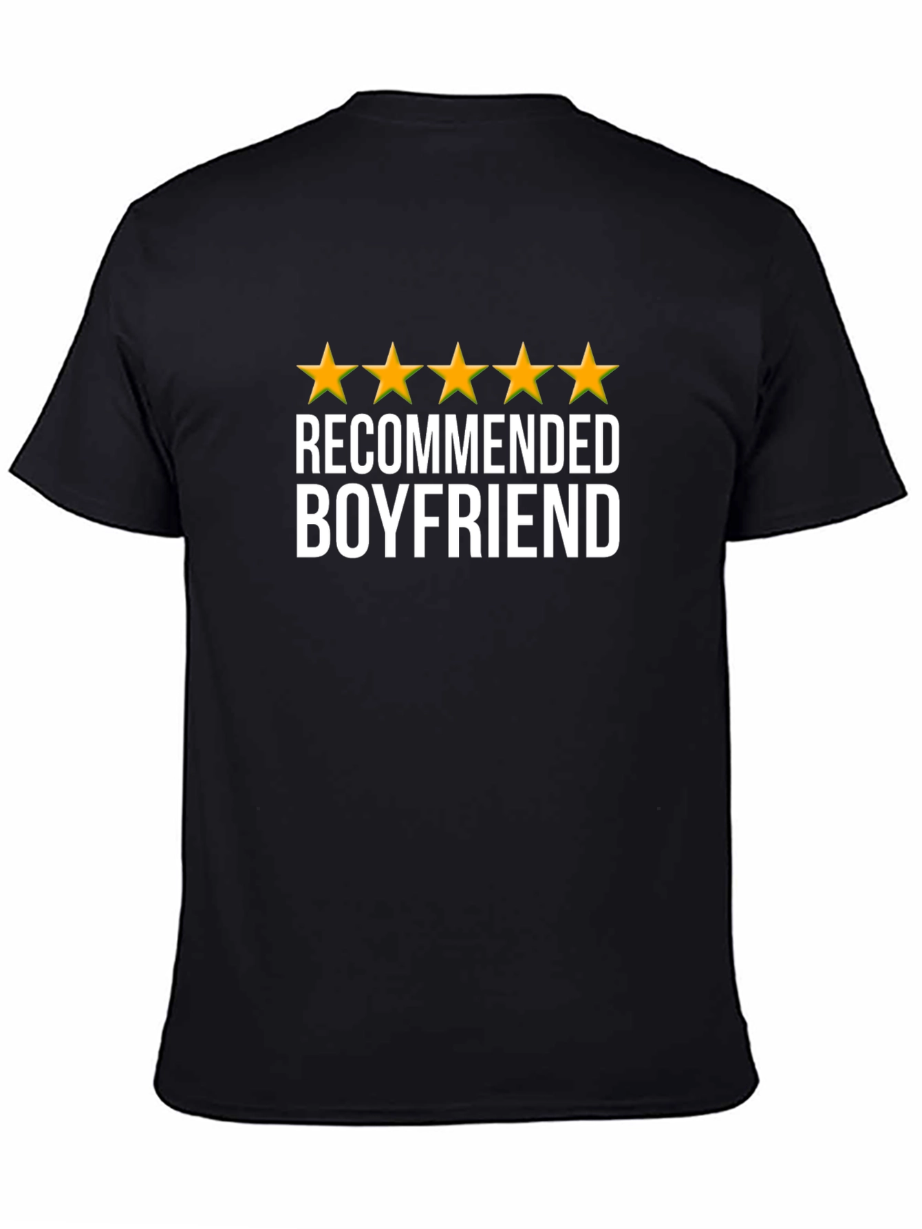 5-Star Recommended Boyfriend Graphic Tee - Black