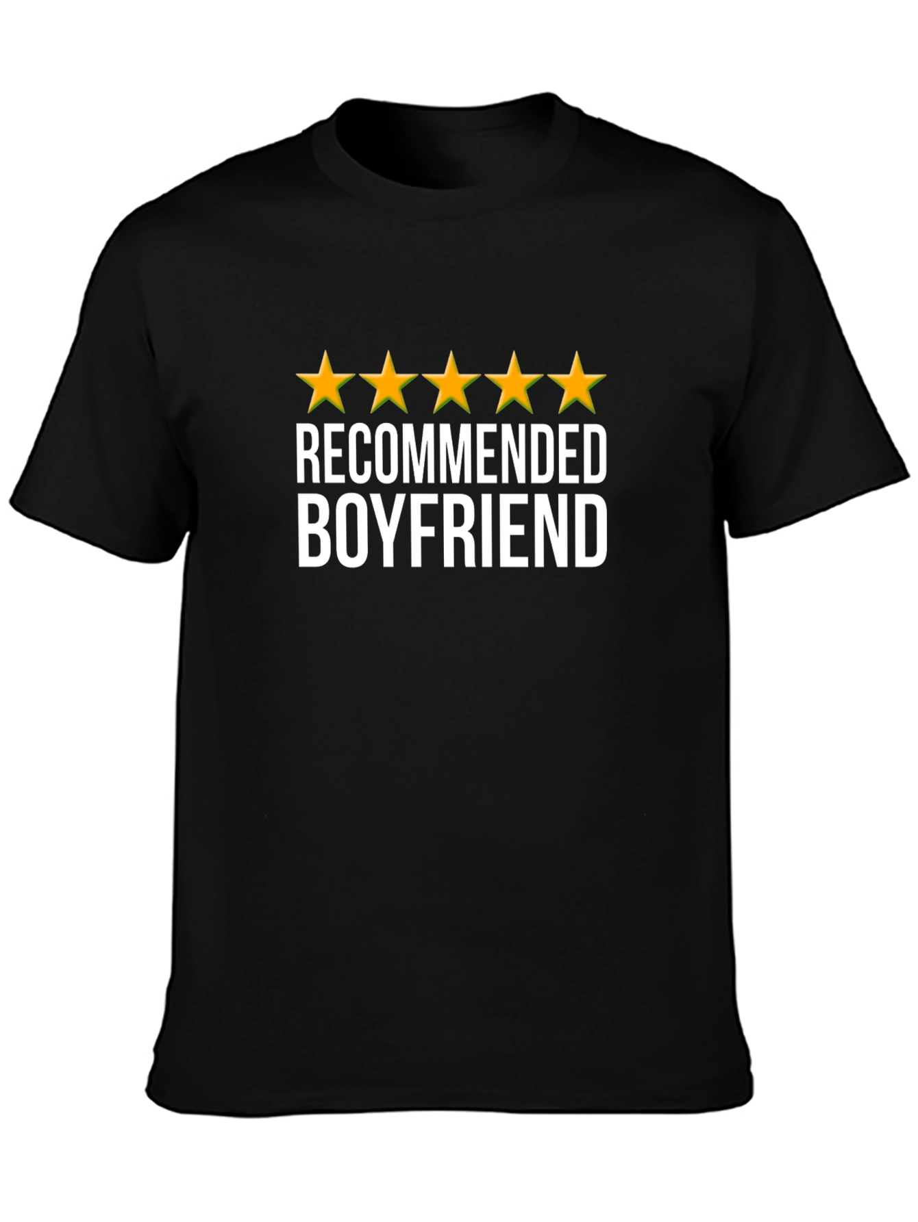 5-Star Recommended Boyfriend Graphic Tee - Black