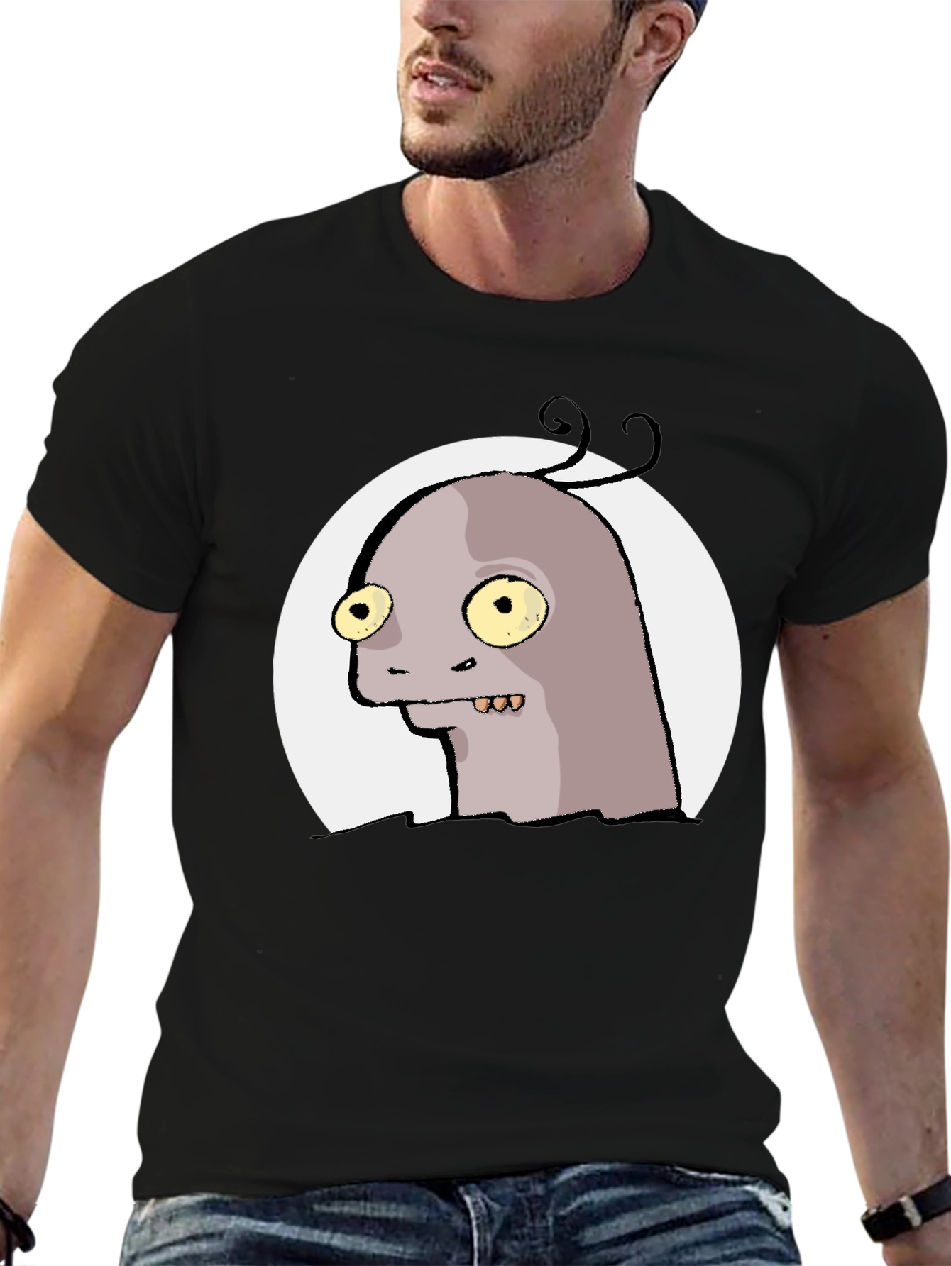Funny Monster Graphic Tee - Black T-Shirt