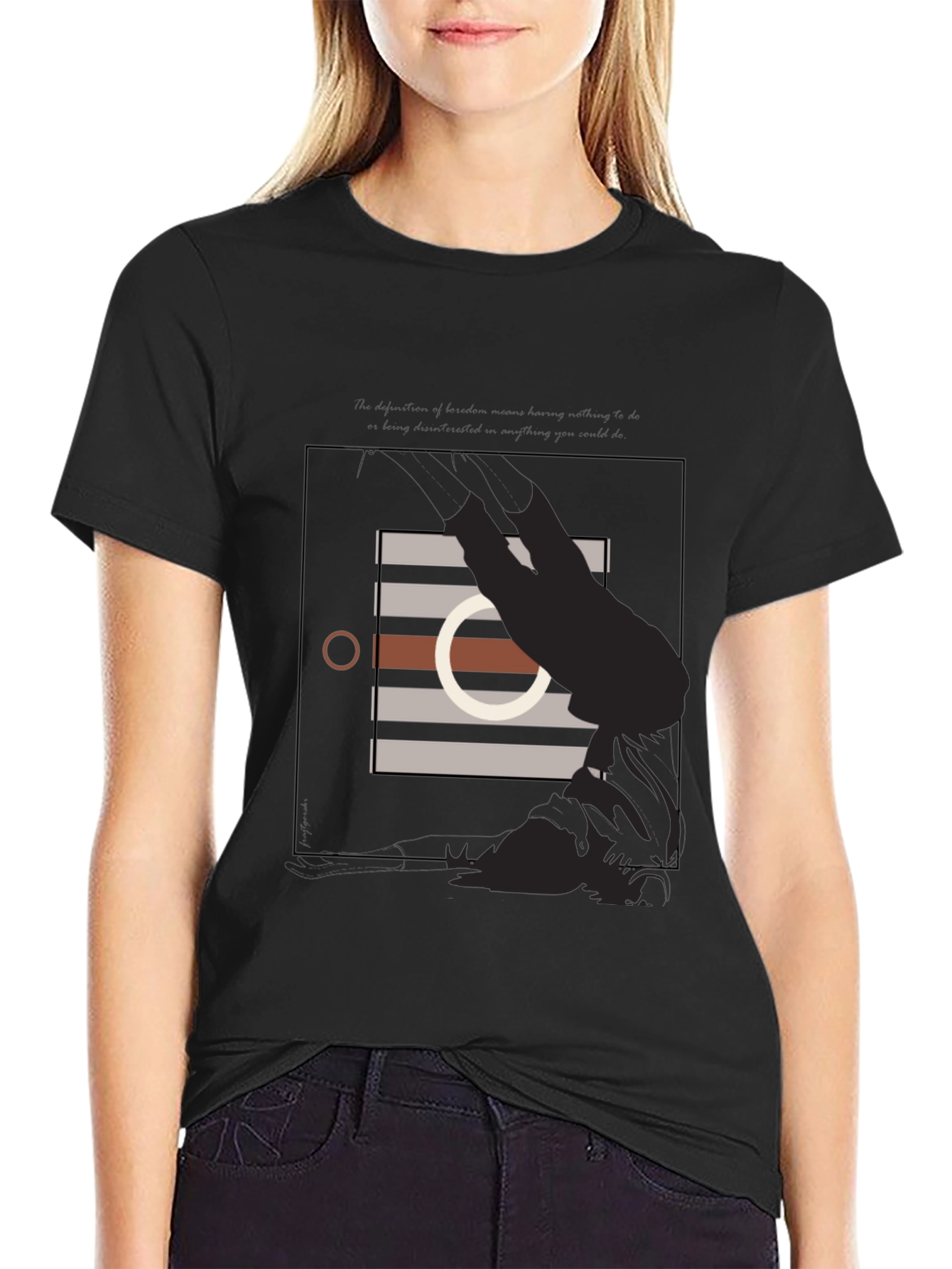 Abstract Graphic Black T-Shirt - Modern Style