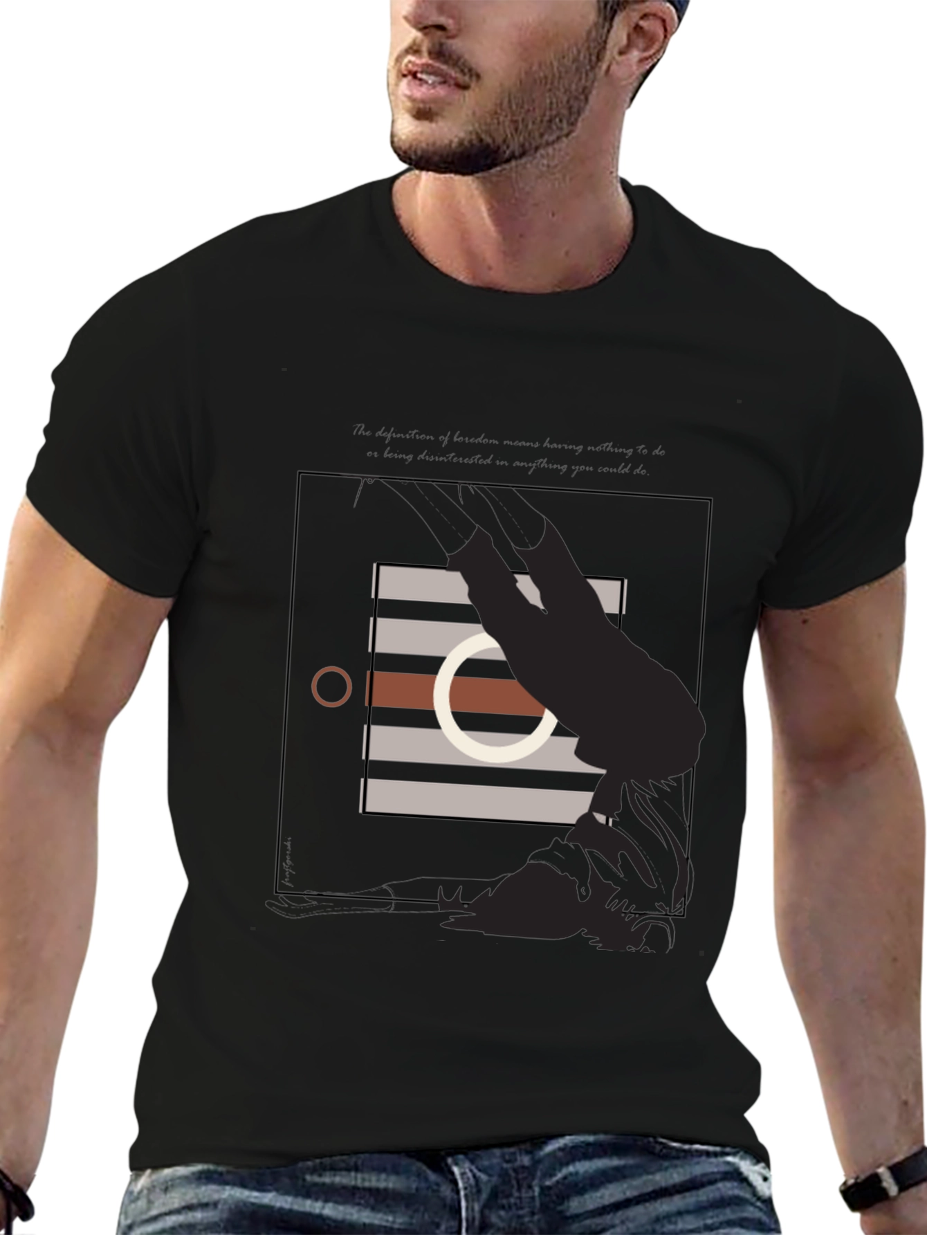 Abstract Graphic Black T-Shirt - Modern Style