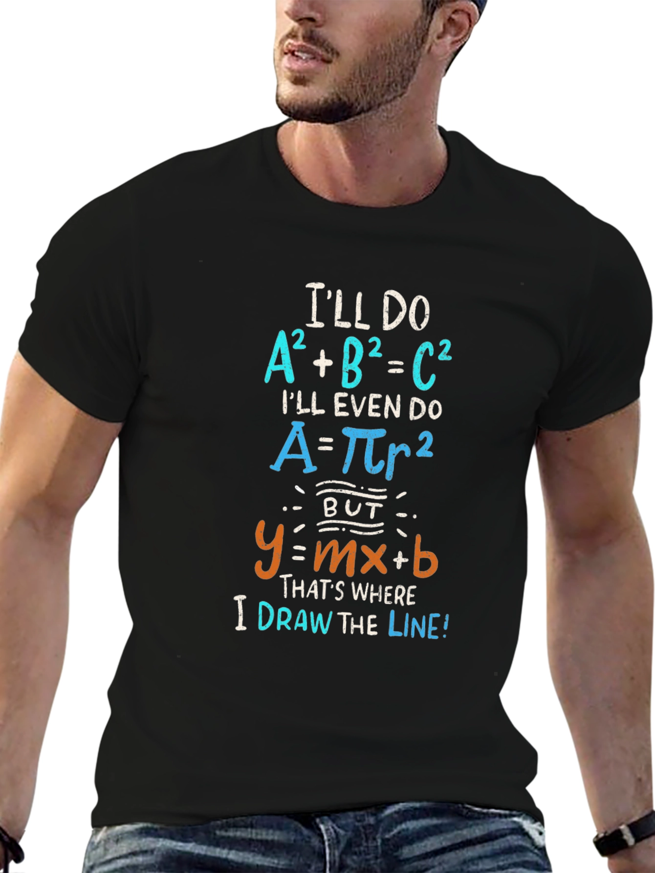 Math Humor T-Shirt: Draw the Line