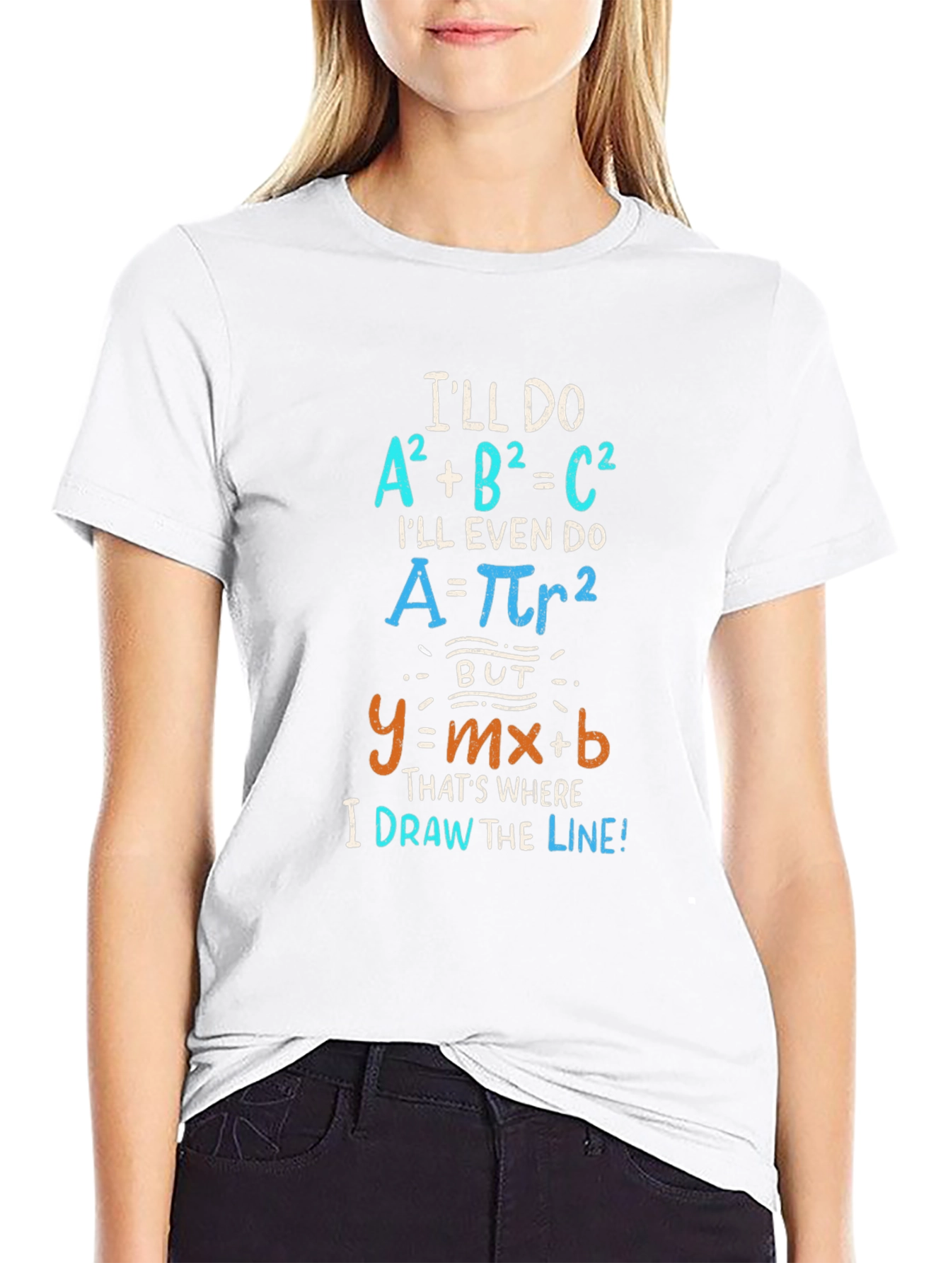Math Humor T-Shirt: Draw the Line
