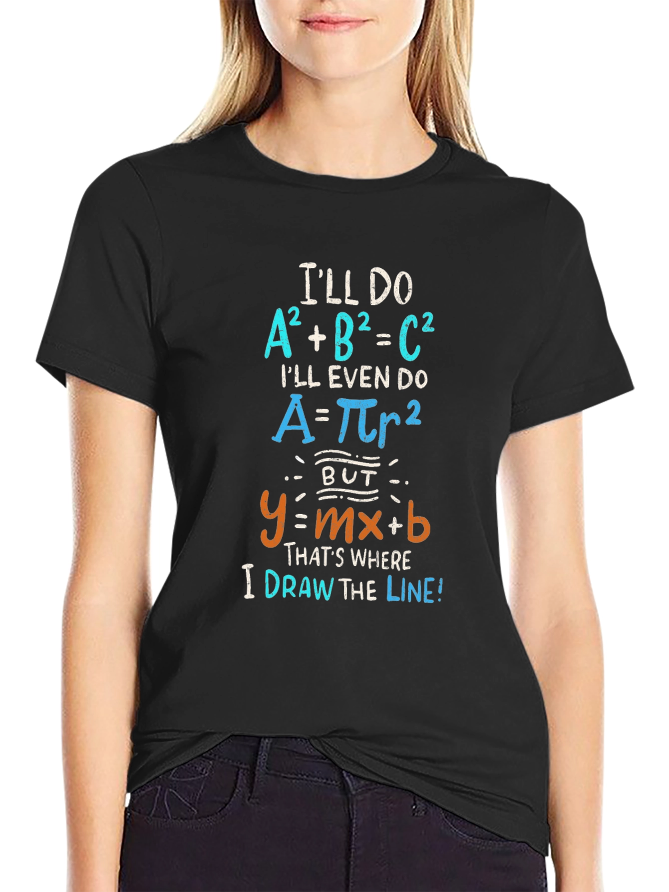 Math Humor T-Shirt: Draw the Line