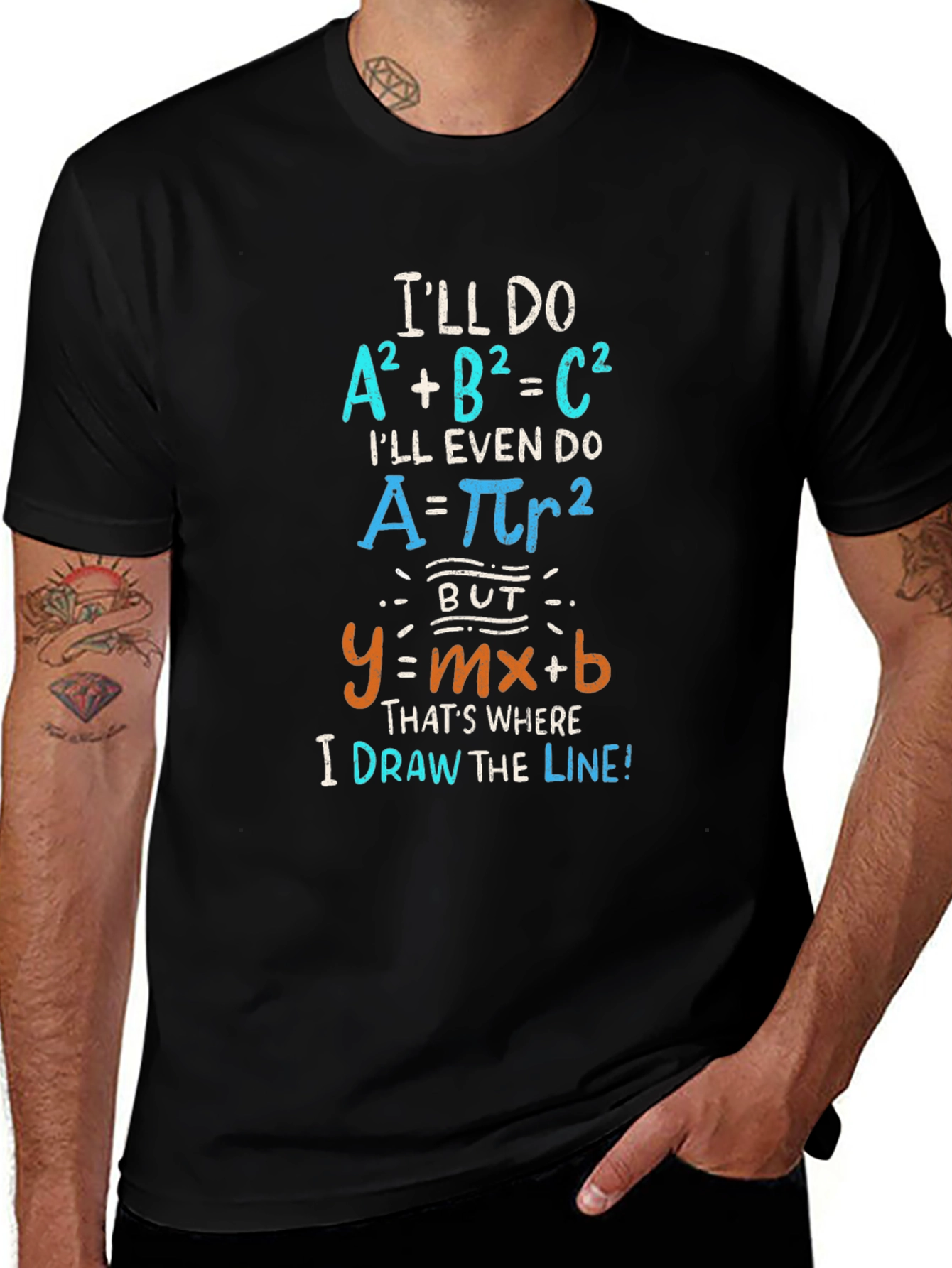Math Humor T-Shirt: Draw the Line