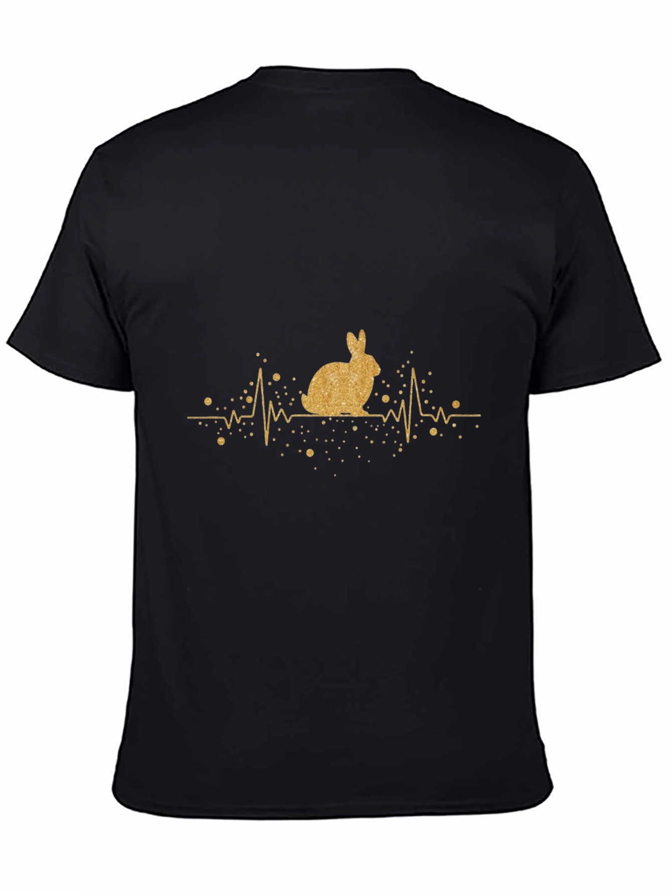 Rabbit Heartbeat Graphic Tee - Black