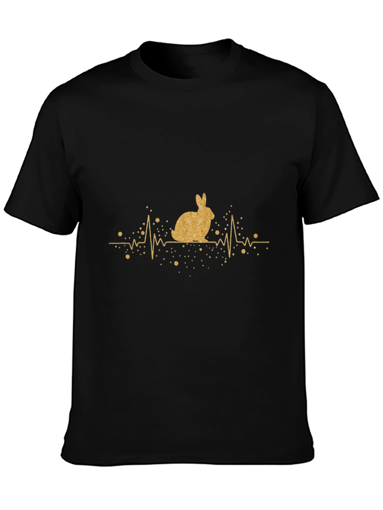 Rabbit Heartbeat Graphic Tee - Black