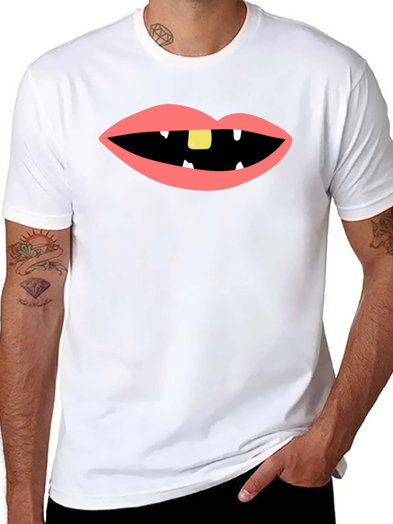 Funny Mouth Black T-Shirt