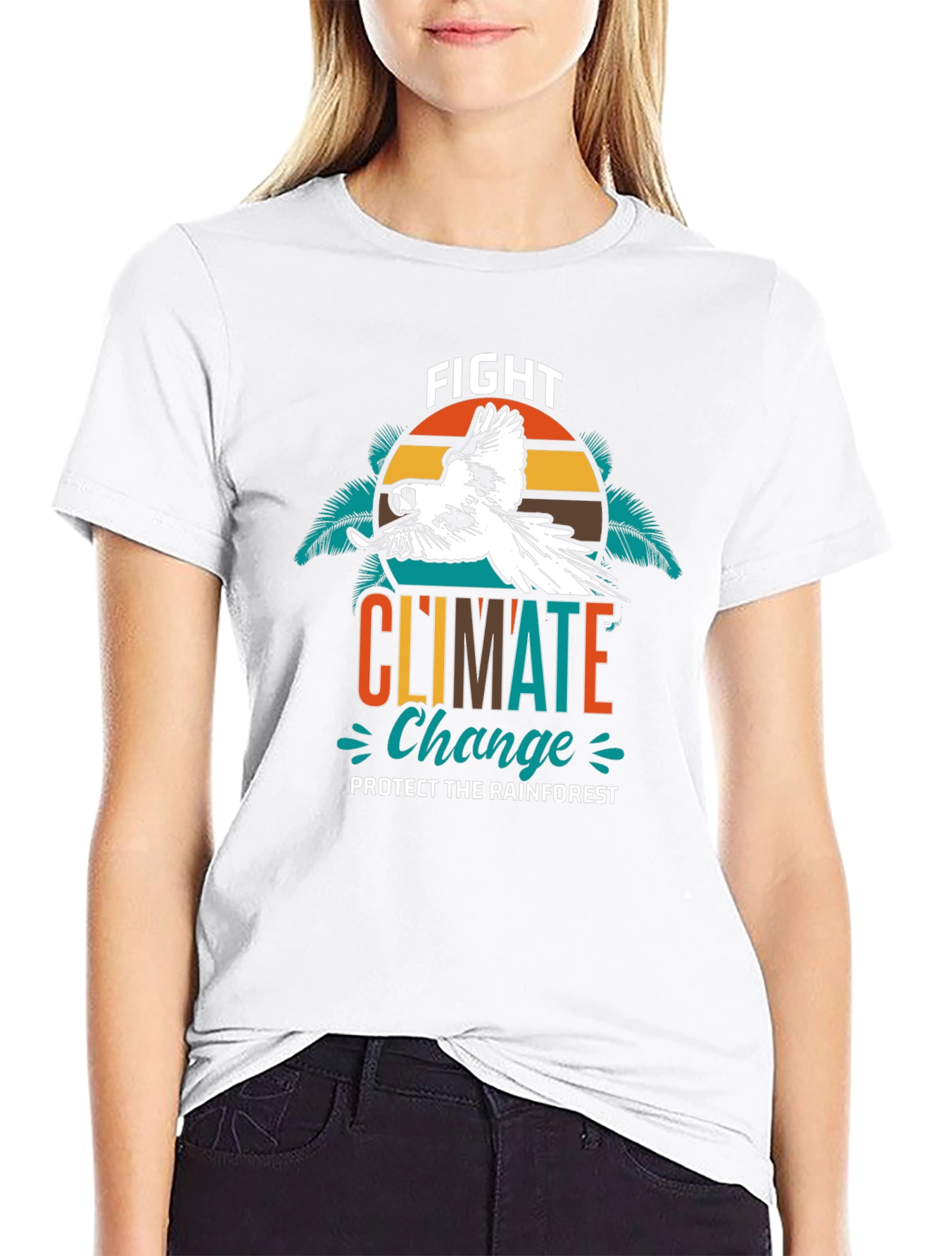 Fight Climate Change Parrot Graphic Tee