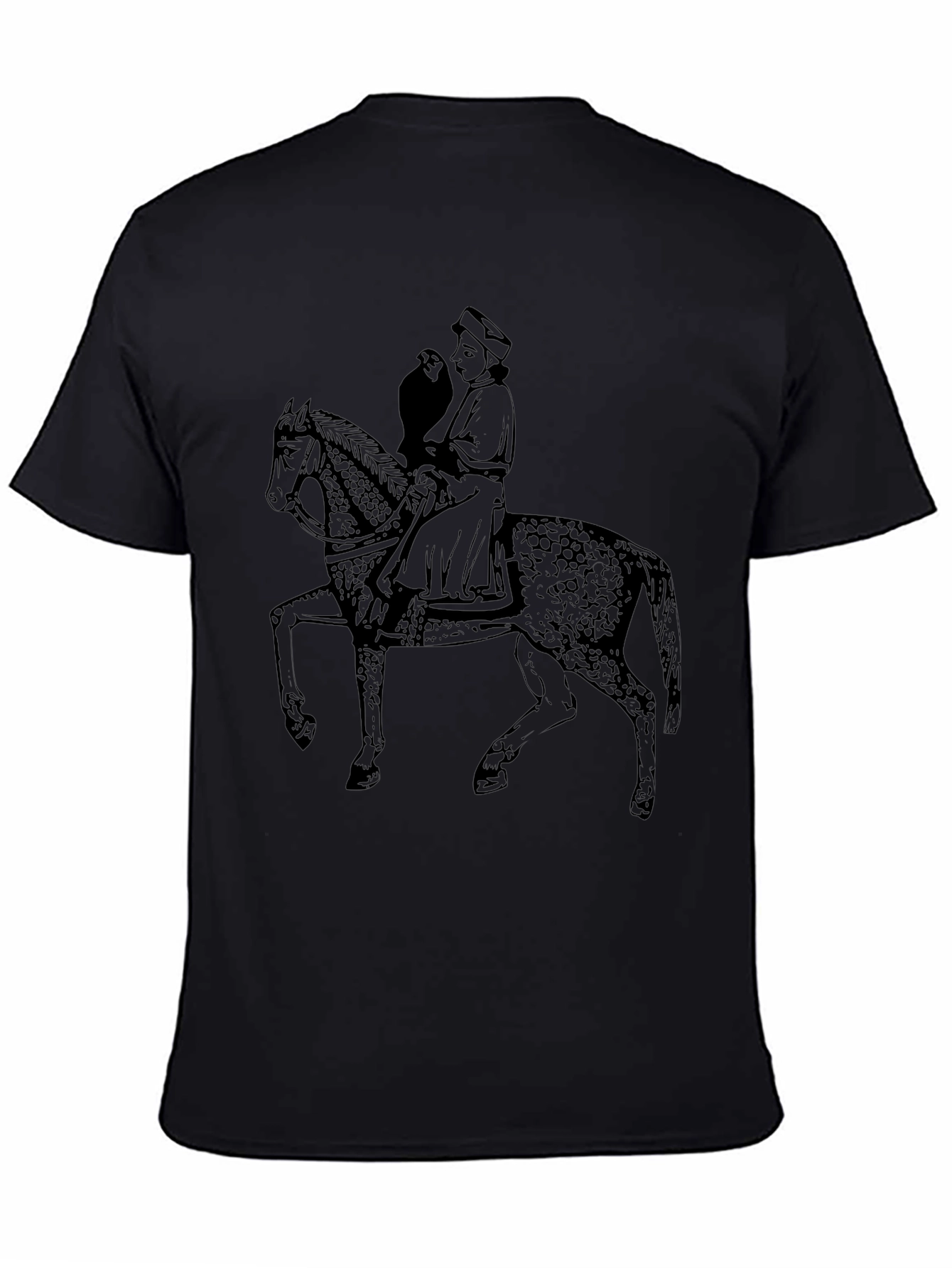 Medieval Rider T-Shirt: Horseman & Falcon
