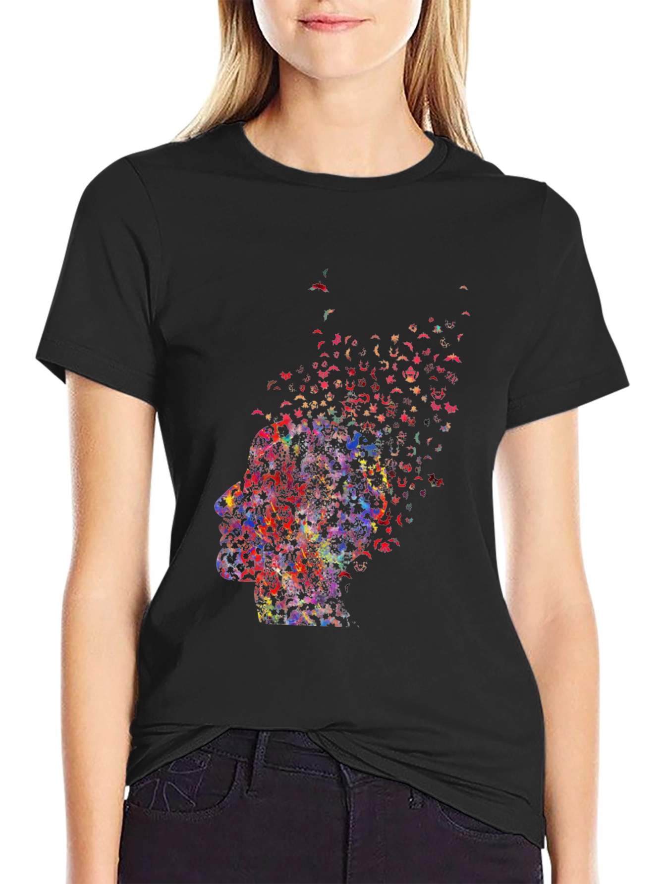 Abstract Butterfly Mind T-Shirt - Black