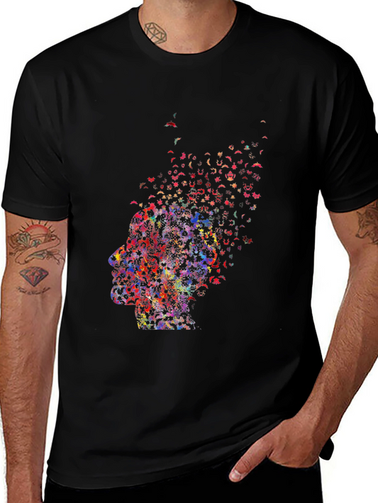 Abstract Butterfly Mind T-Shirt - Black
