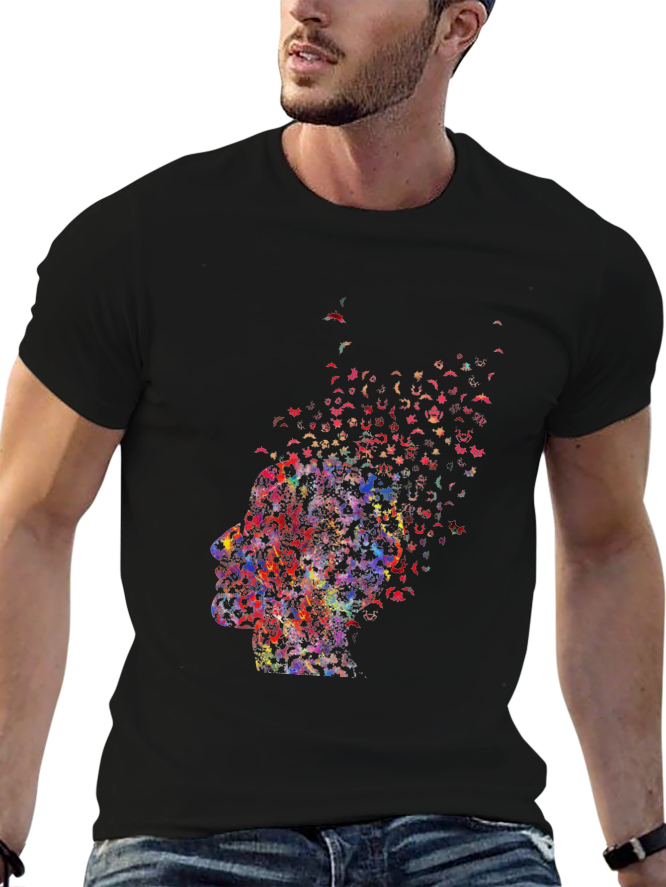 Abstract Butterfly Mind T-Shirt - Black