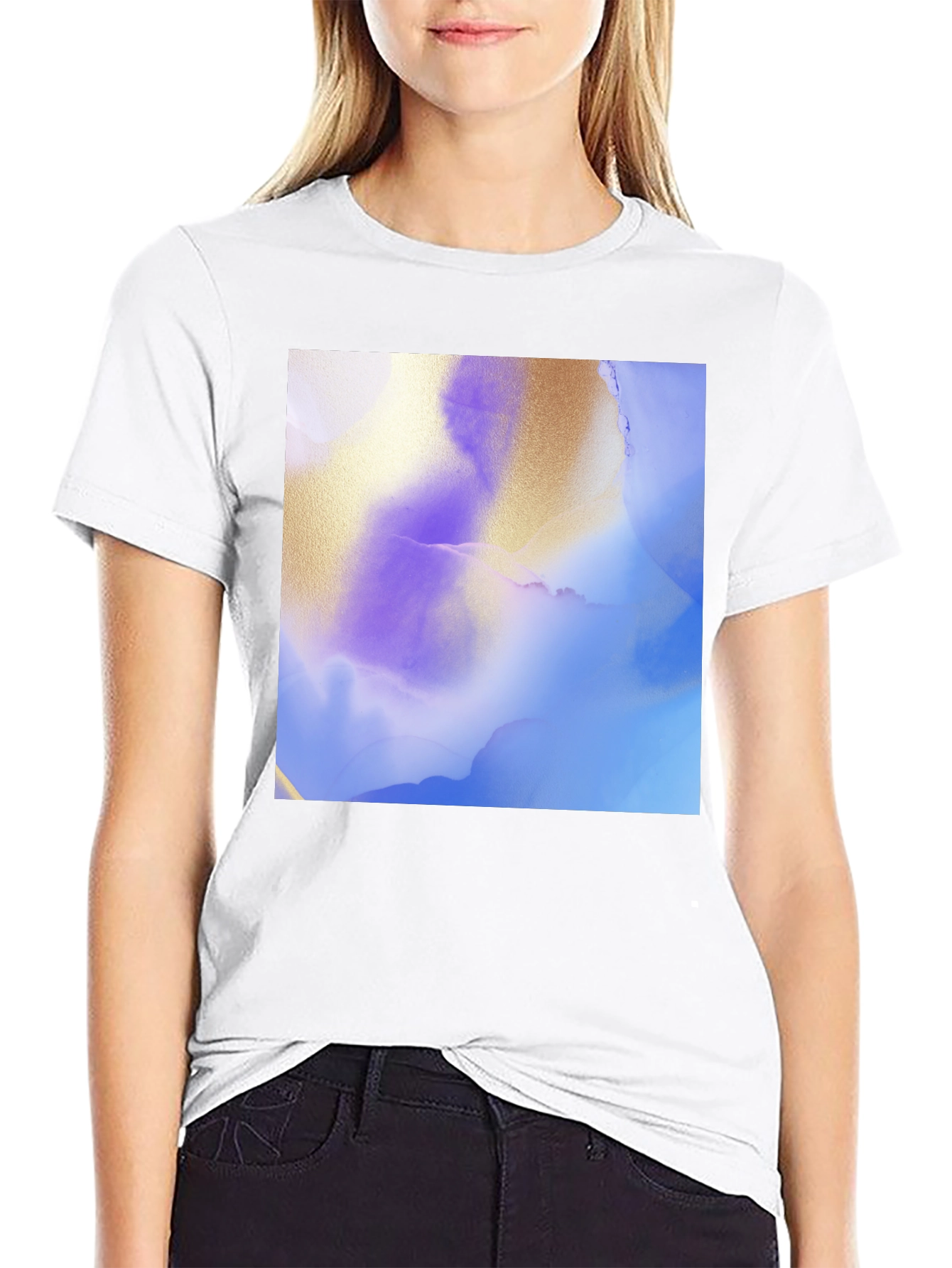 Abstract Art Graphic Tee - Stylish Black T-Shirt