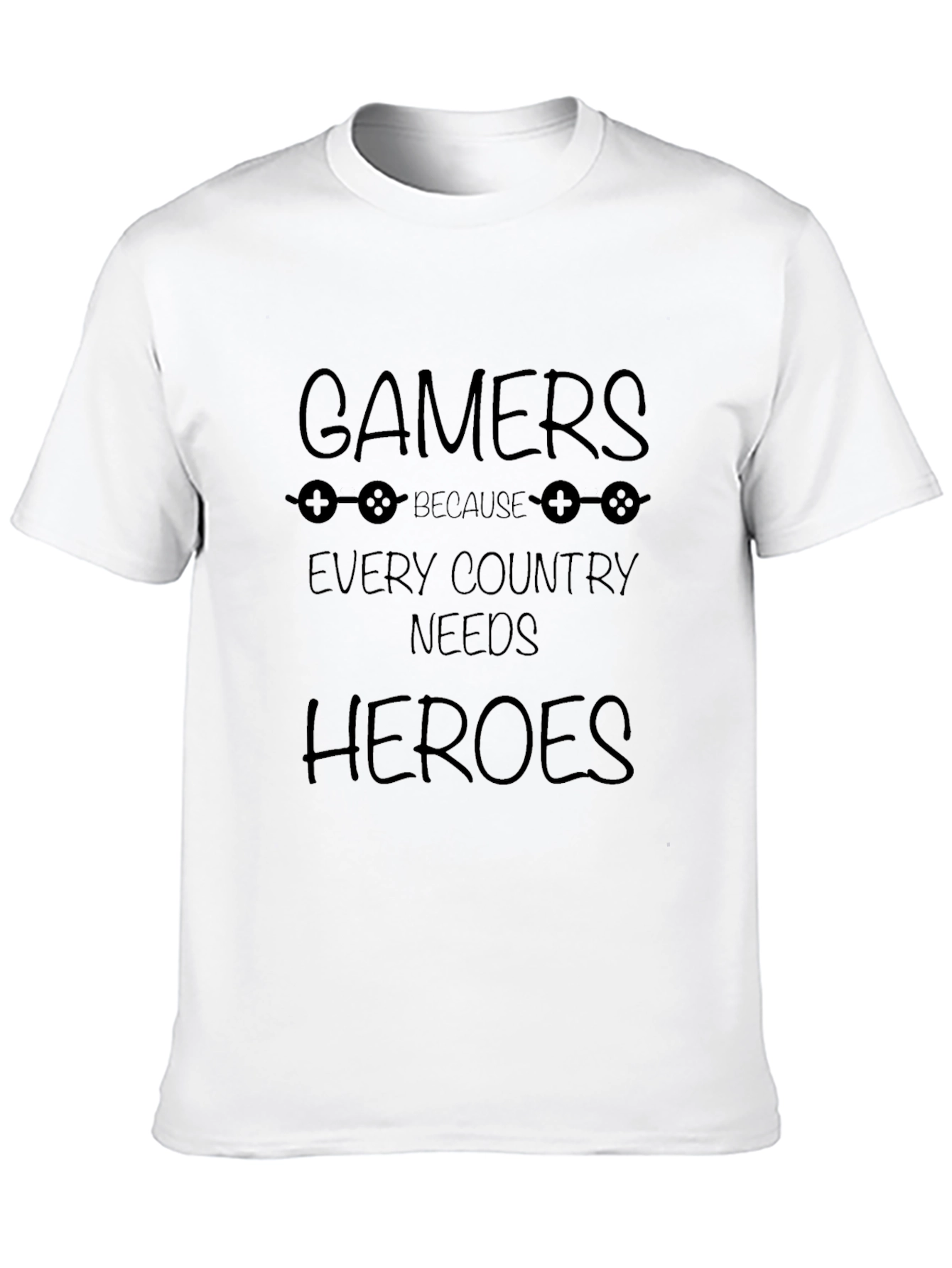 Gamers Every Country Needs Heroes Black T-Shirt