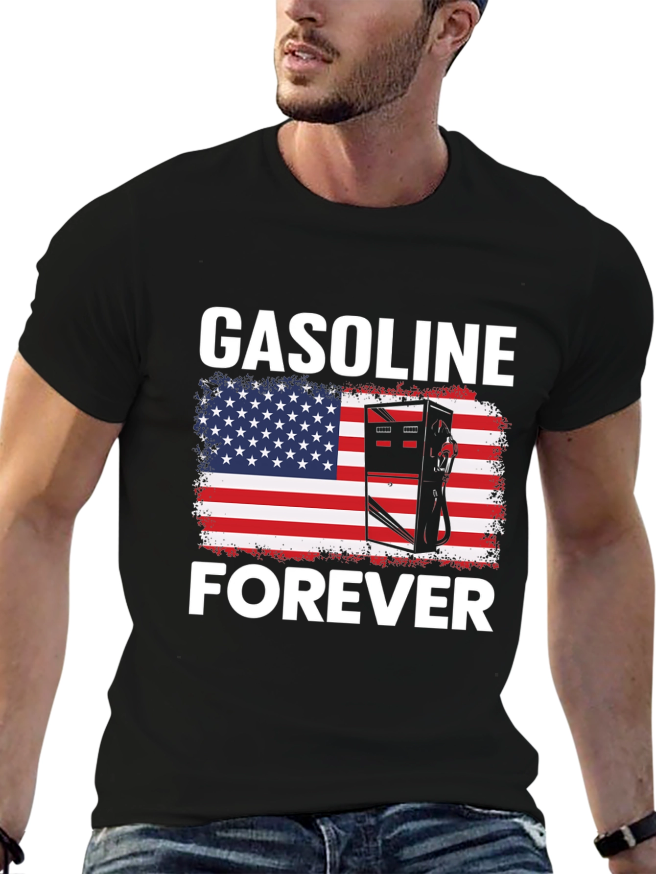 Gasoline Forever Patriotic Graphic Tee