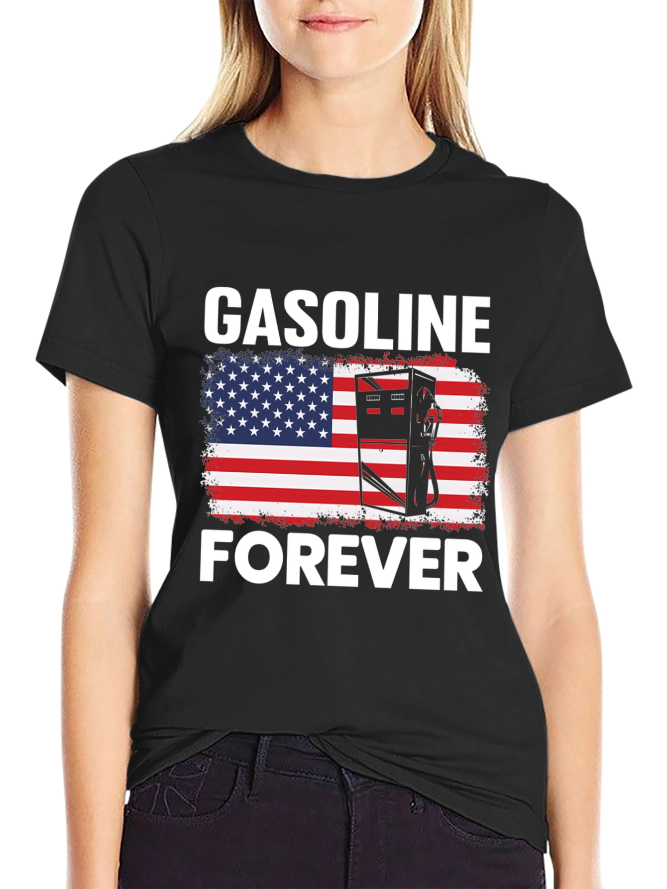 Gasoline Forever Patriotic Graphic Tee