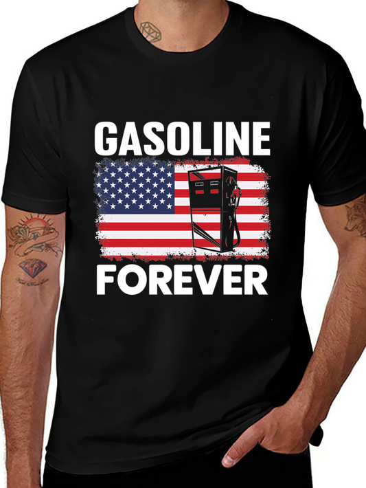 Gasoline Forever Patriotic Graphic Tee
