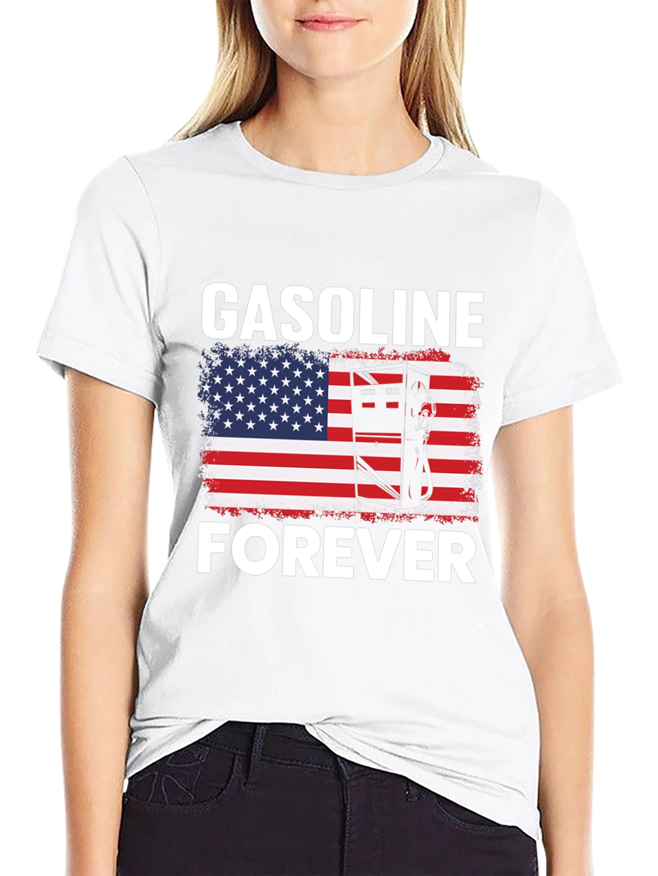 Gasoline Forever Patriotic Graphic Tee