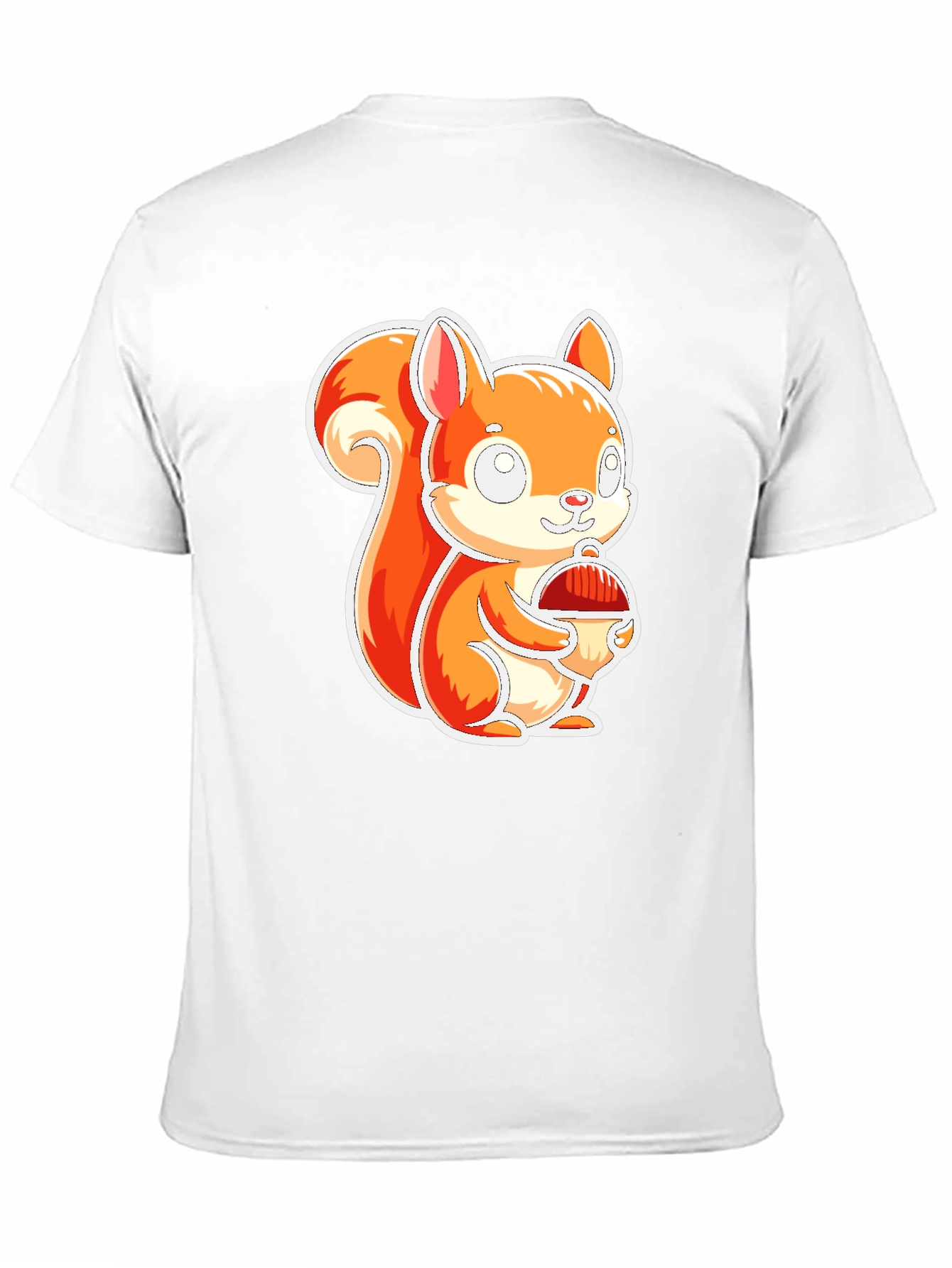 Cute Squirrel Holding Nut Black T-Shirt