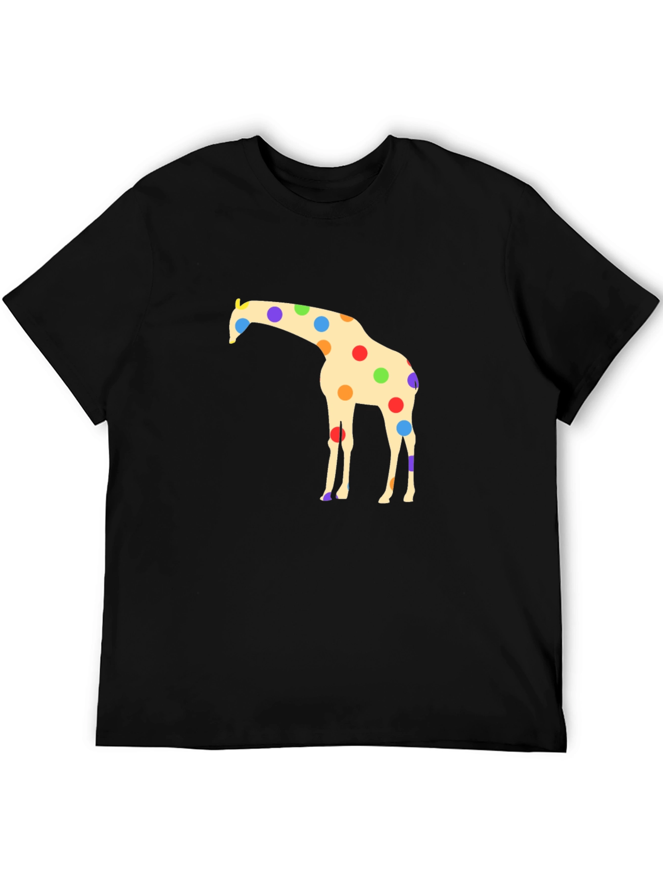 Giraffe Polka Dot Black T-Shirt