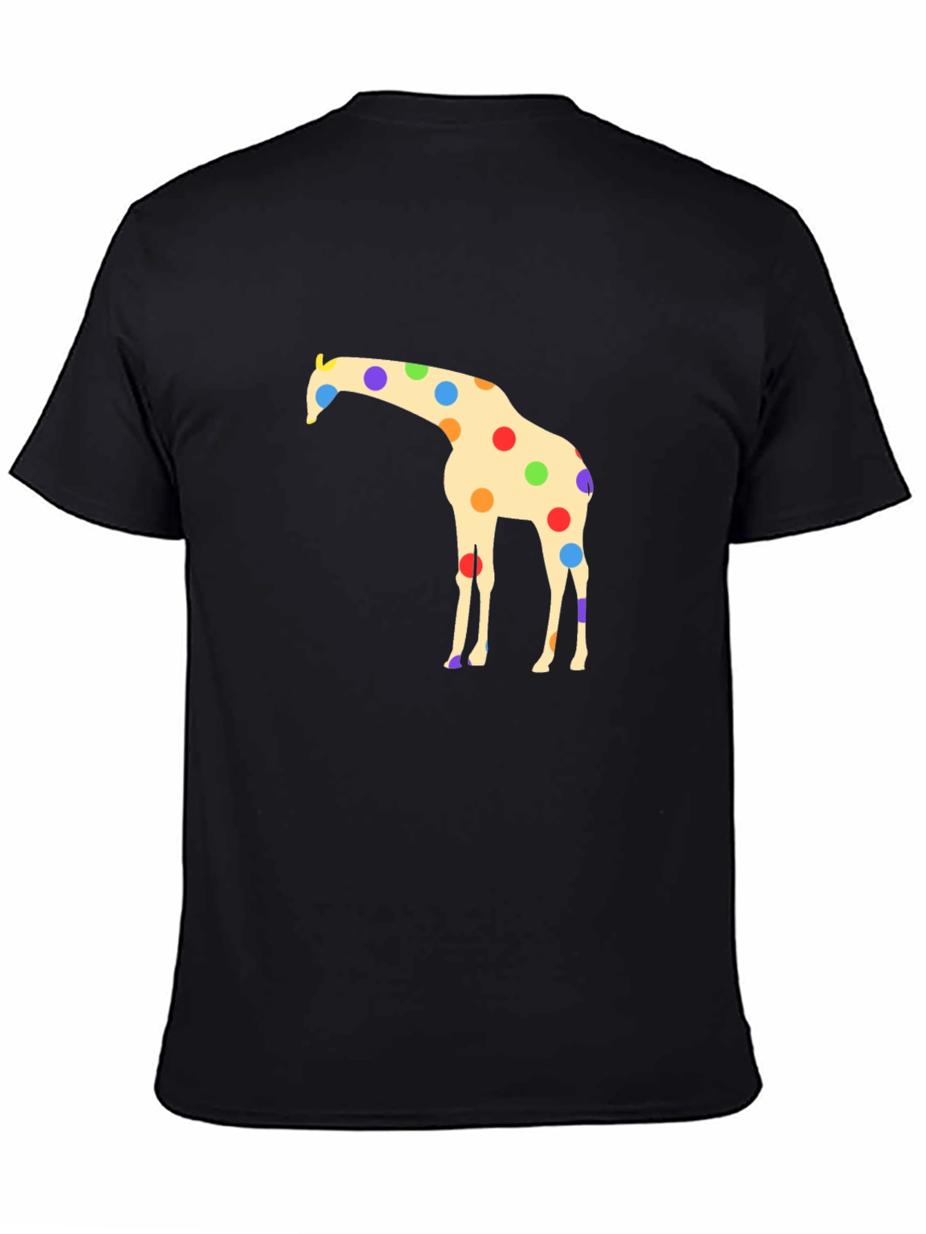Giraffe Polka Dot Black T-Shirt