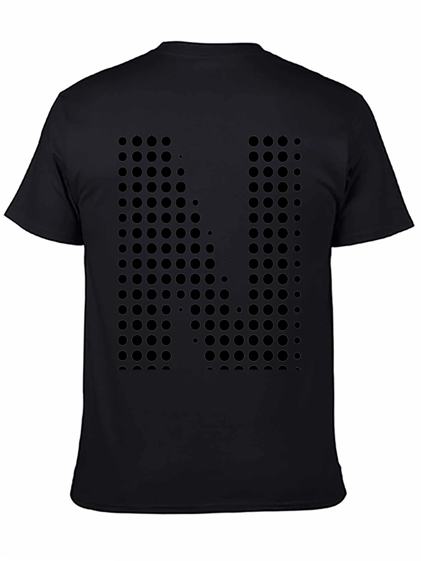 Abstract Dotted Letter N Black T-Shirt