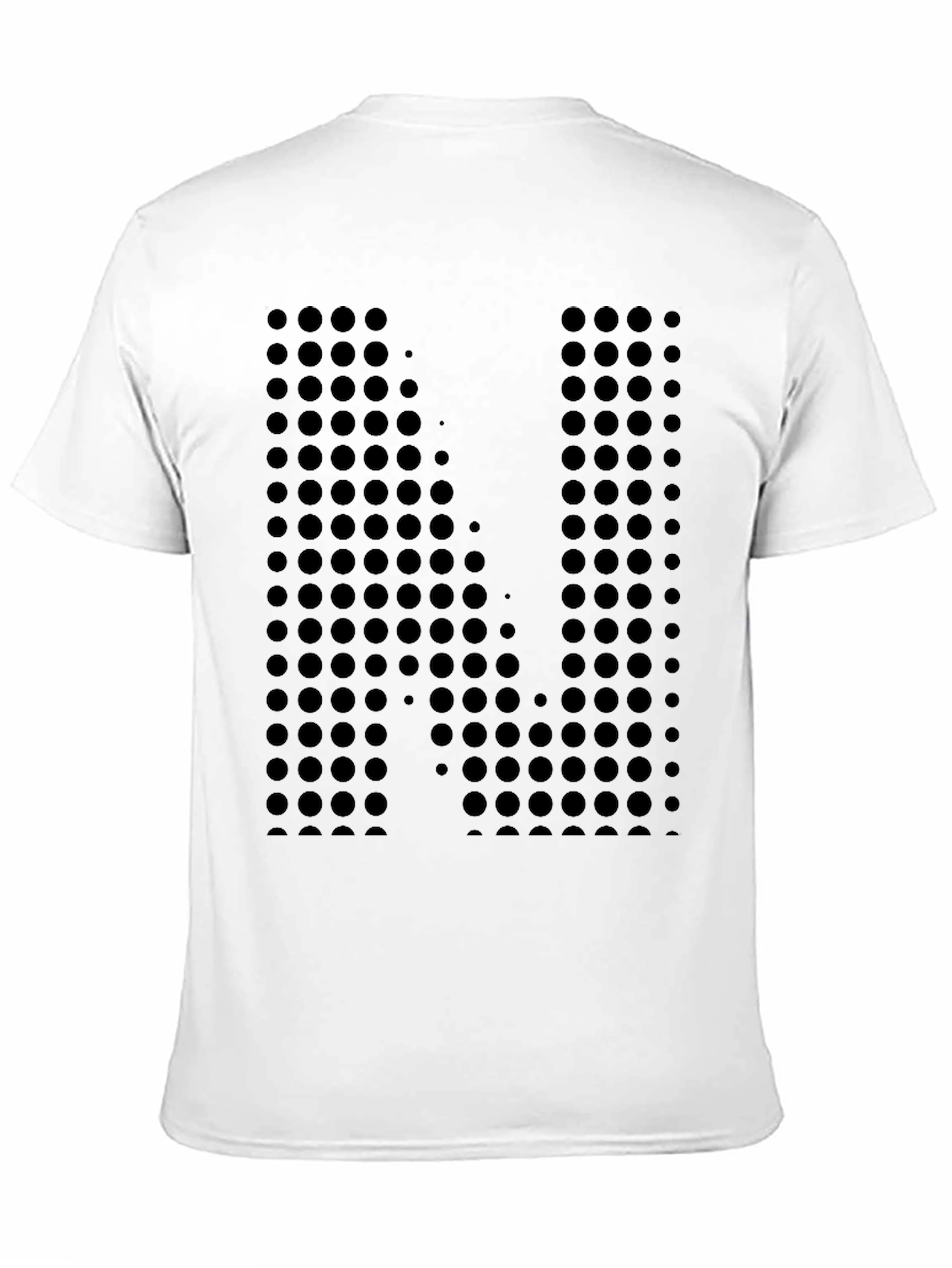 Abstract Dotted Letter N Black T-Shirt