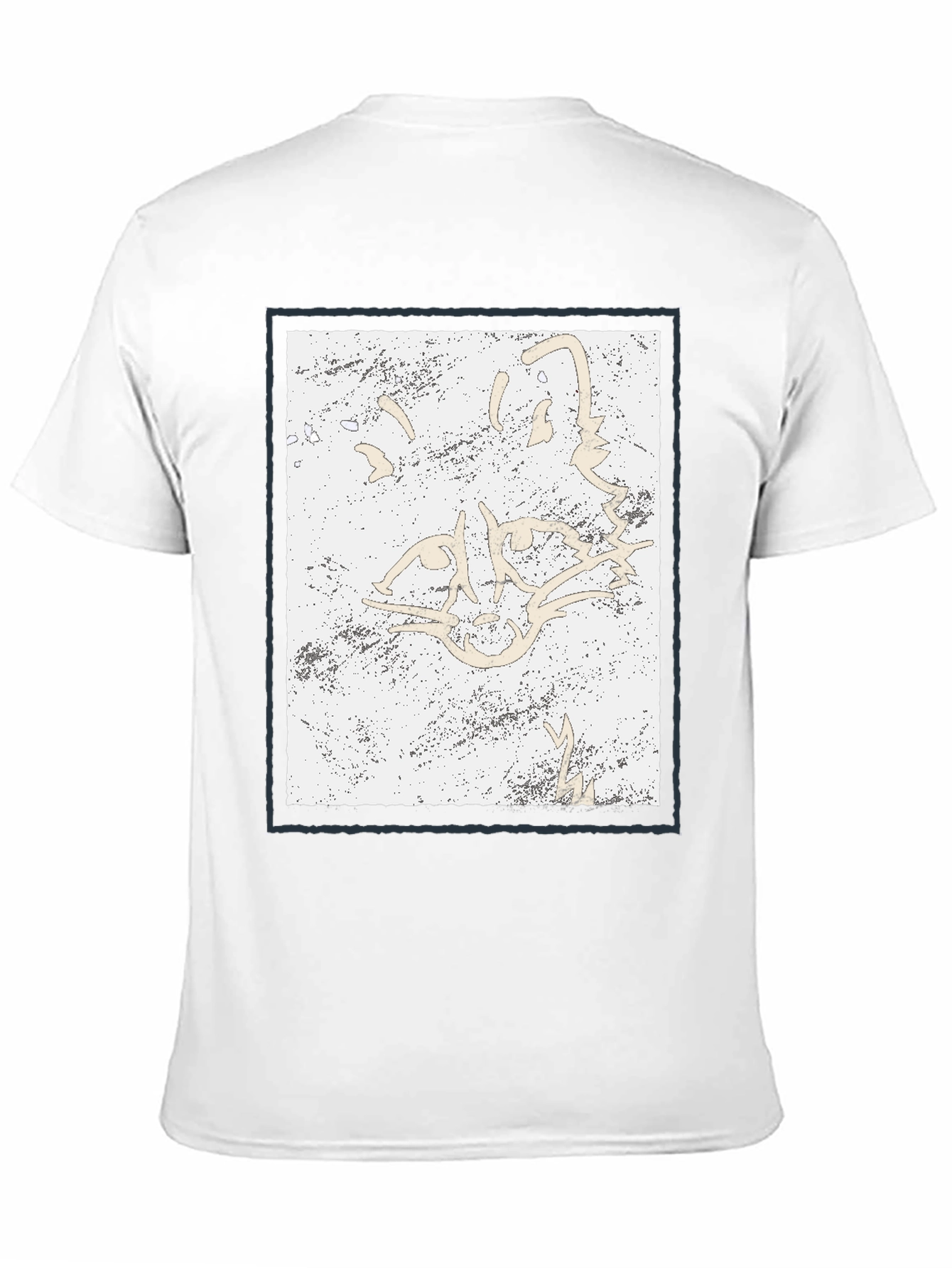 Abstract Feline Graphic Black T-Shirt