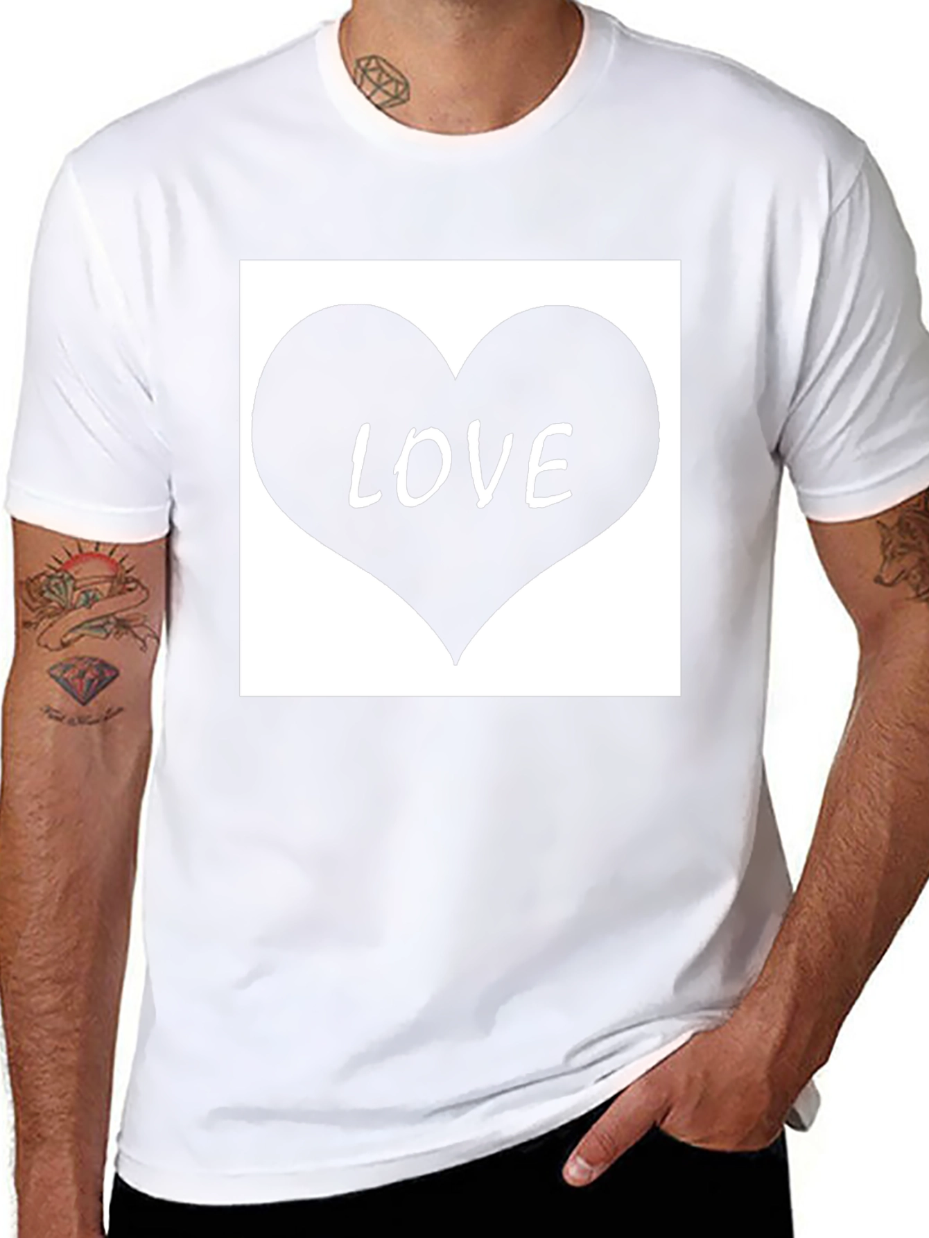 Love Heart Graphic Tee - Black Casual T-Shirt