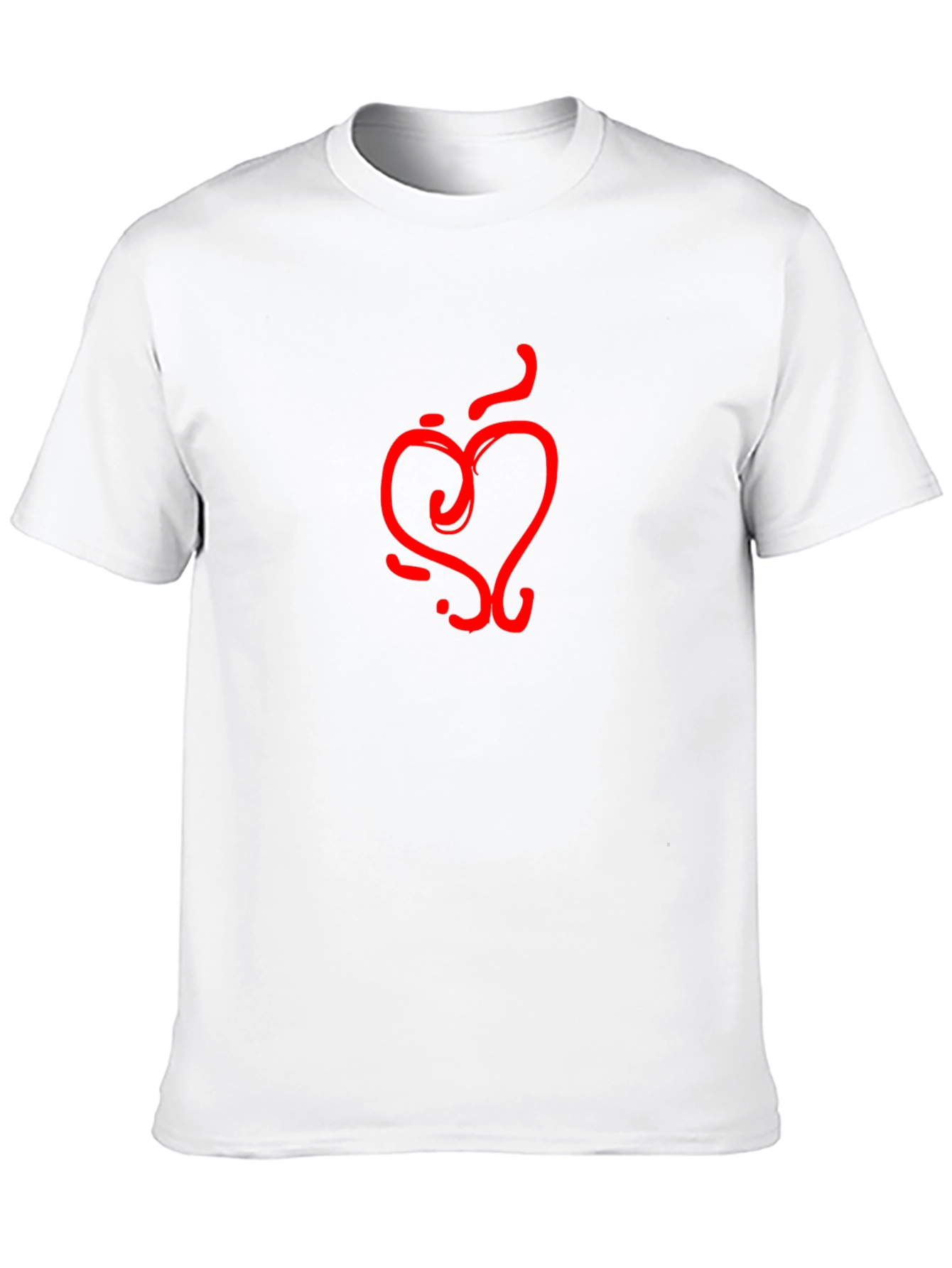 Abstract Heart Graphic Tee - Black Cotton Shirt
