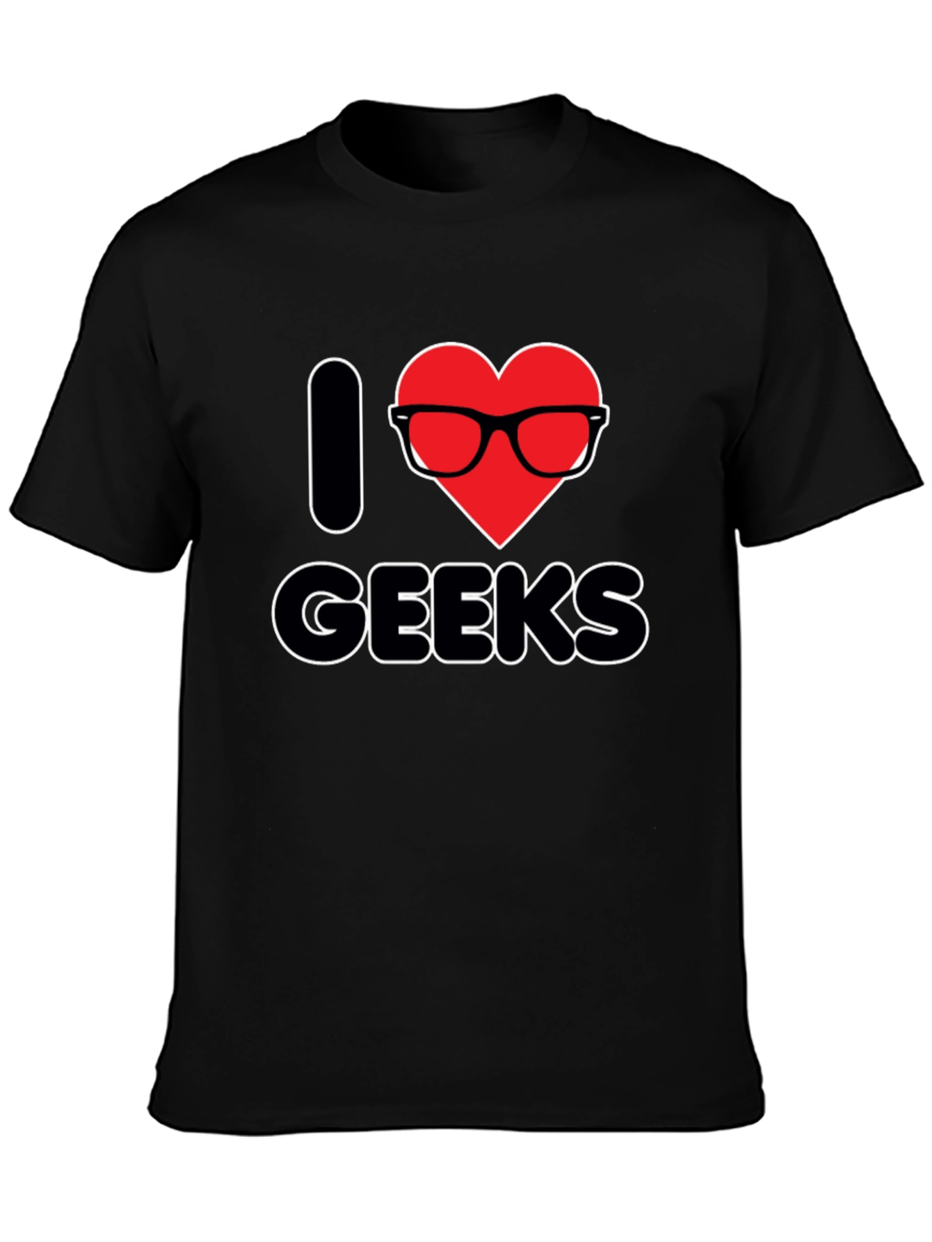 I Heart Geeks T-Shirt - Black Graphic Tee