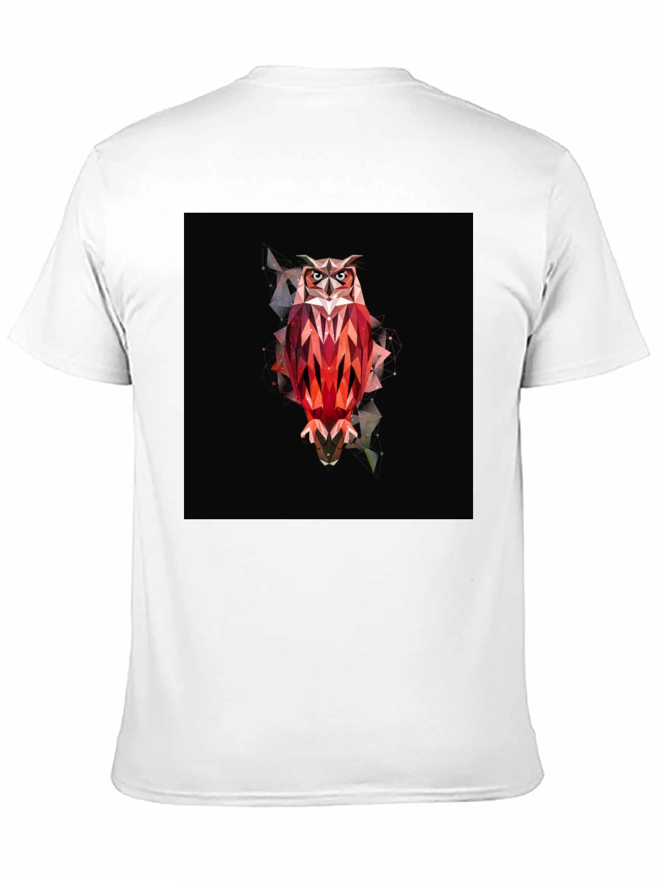 Geometric Owl Graphic Black T-Shirt