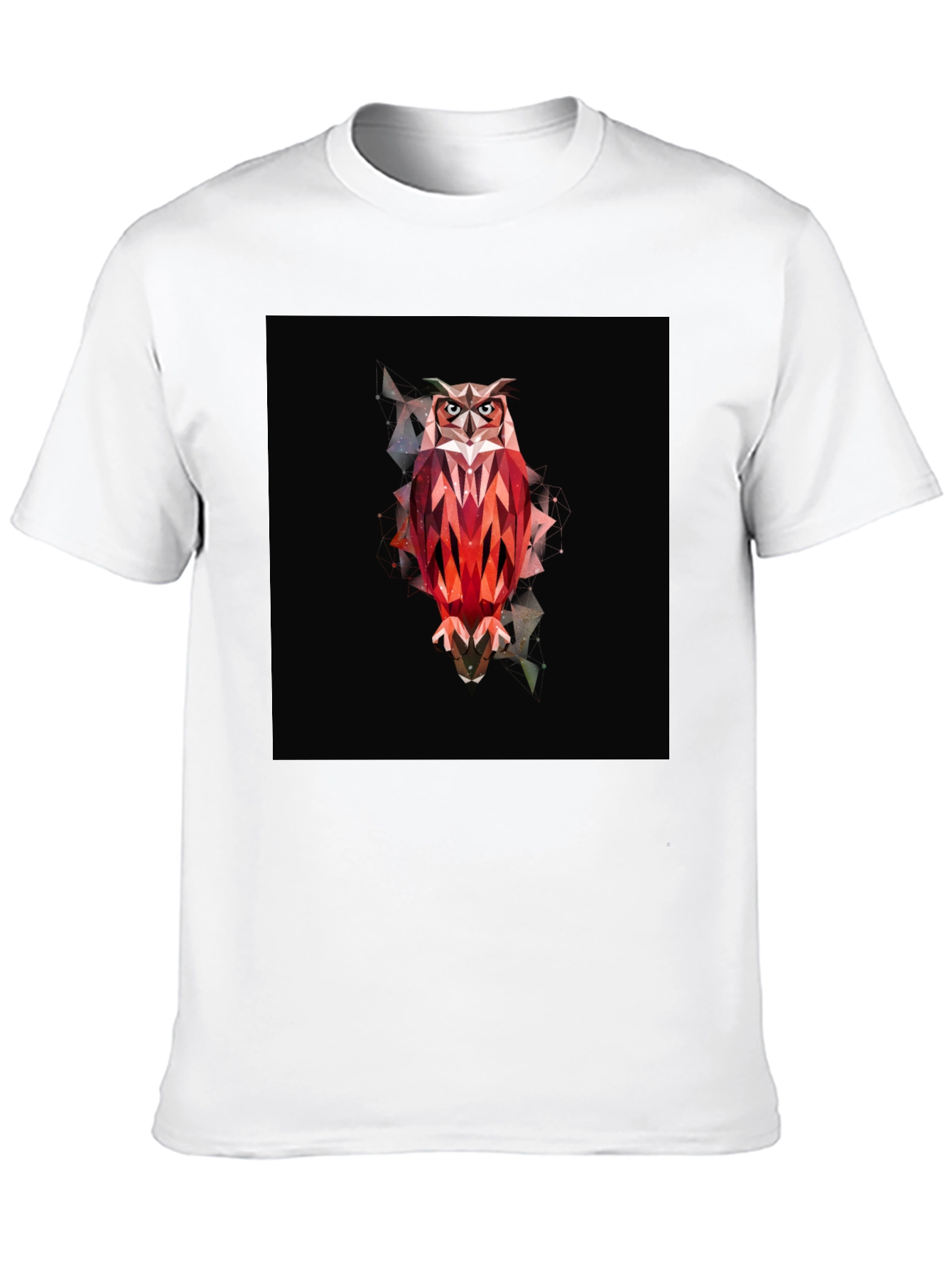 Geometric Owl Graphic Black T-Shirt