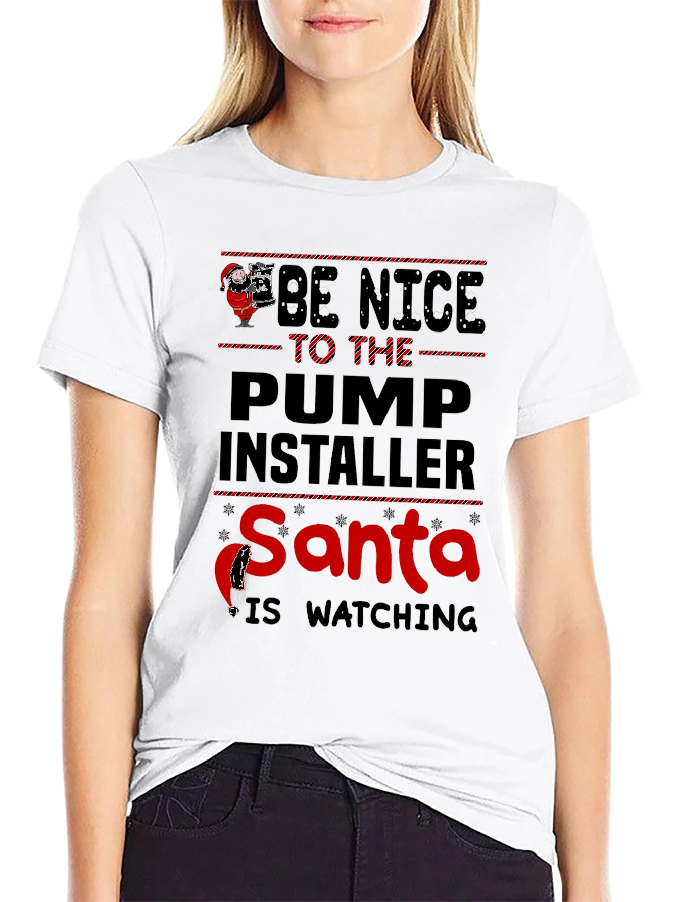 Funny Santa Pump Installer T-Shirt