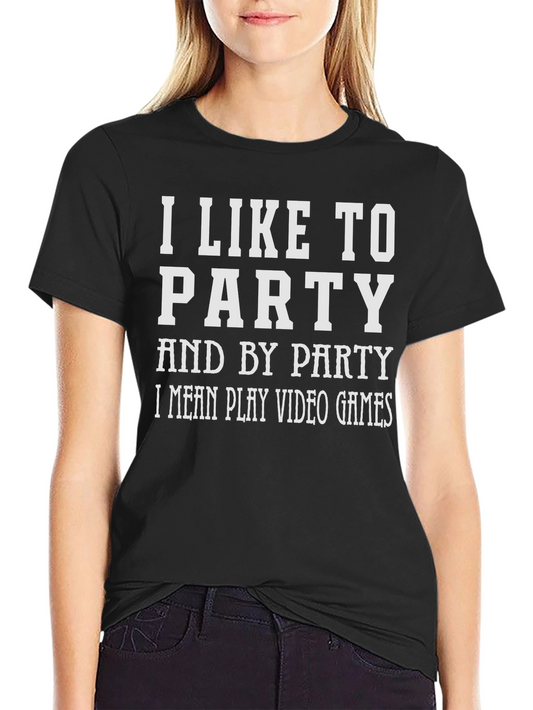 Gamer Humor T-Shirt - I Like To Party Video Game Tee
