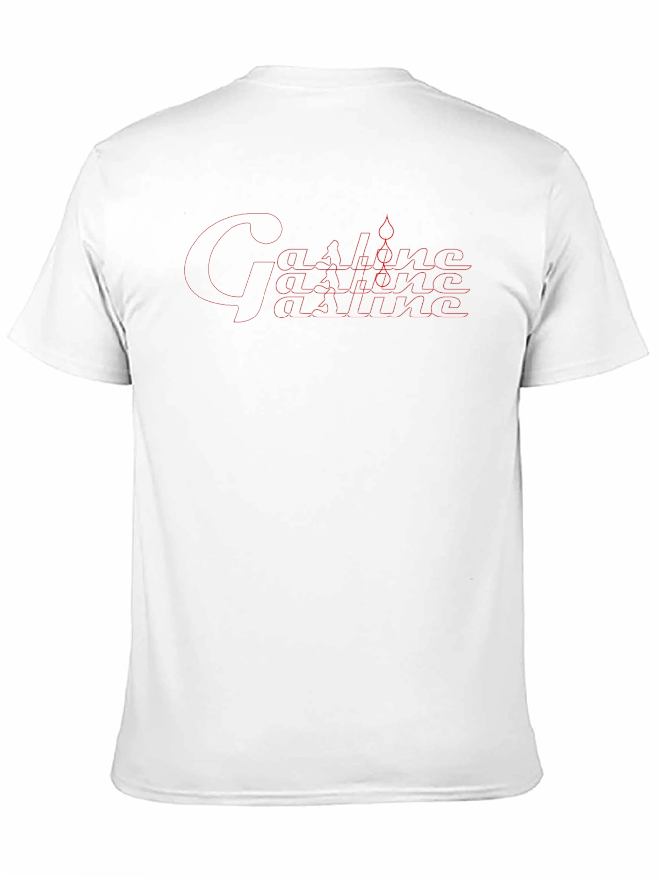 Gasoline Red Outline Graphic Print Black T-Shirt